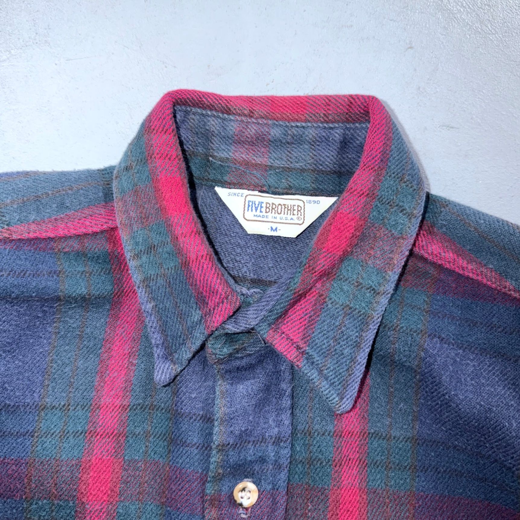 Vintage VINTAGE Five Brother Shirt Mens M Shadow Plaid Flannel USA Red Green 1980s 80s Button-Up Size US M / EU 48-50 / 2 - 6 Thumbnail