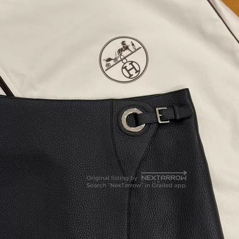 Hermes Hermes Deer Skin Black Buckle Skirt Size 42" / US 20 - 3 Thumbnail