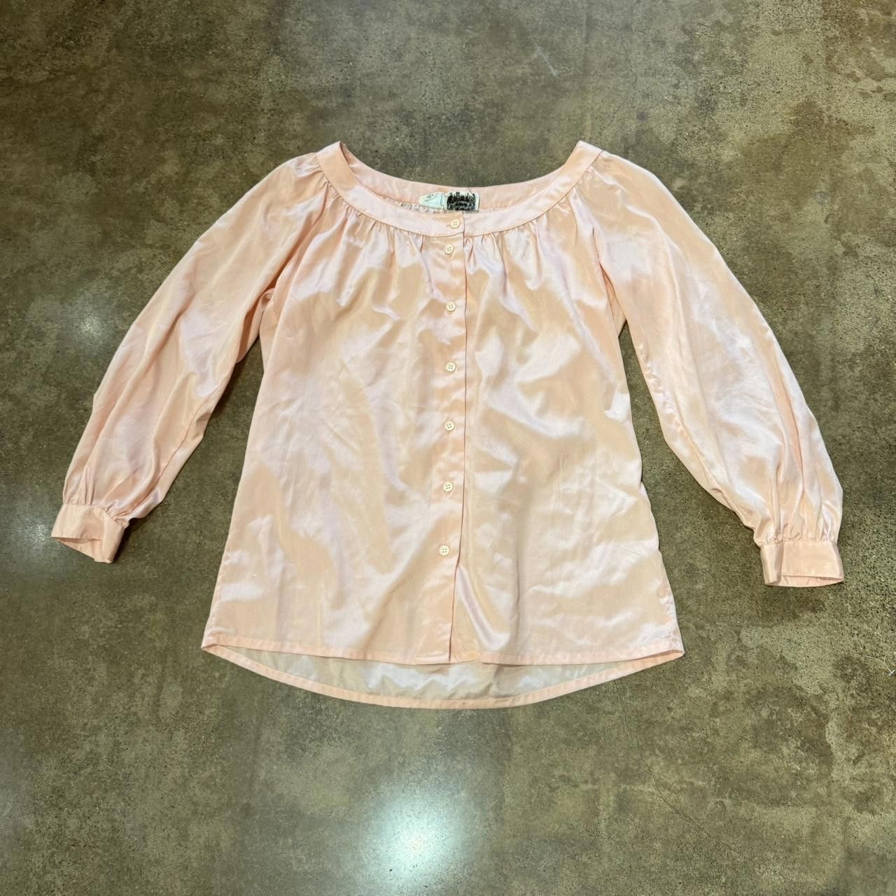 Designer Vintage Peachy Polyester Top Size S / US 4 / IT 40 - 2 Thumbnail