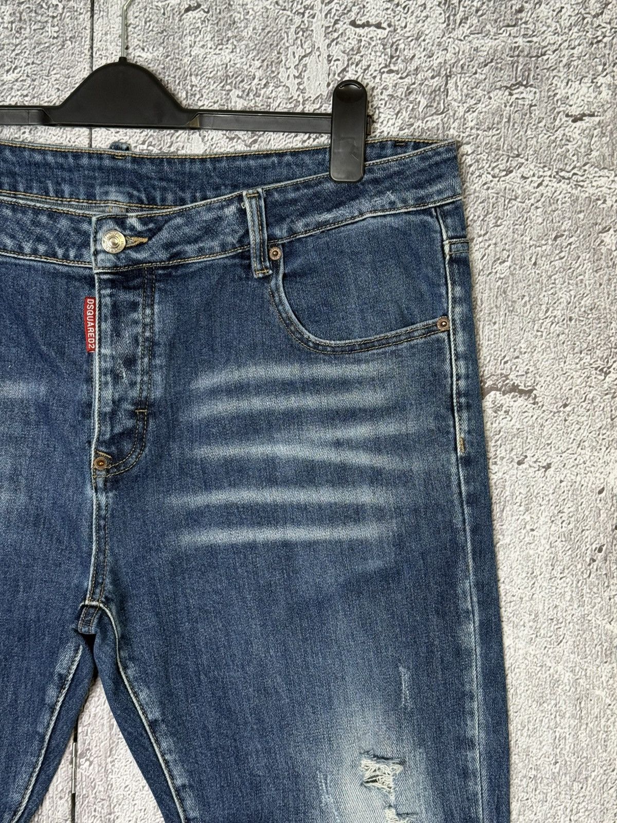 Dsquared2 Dsquared2 Distressed Denim Blue Slim Jeans Men’s Size 54 Size US 38 / EU 54 - 4 Thumbnail