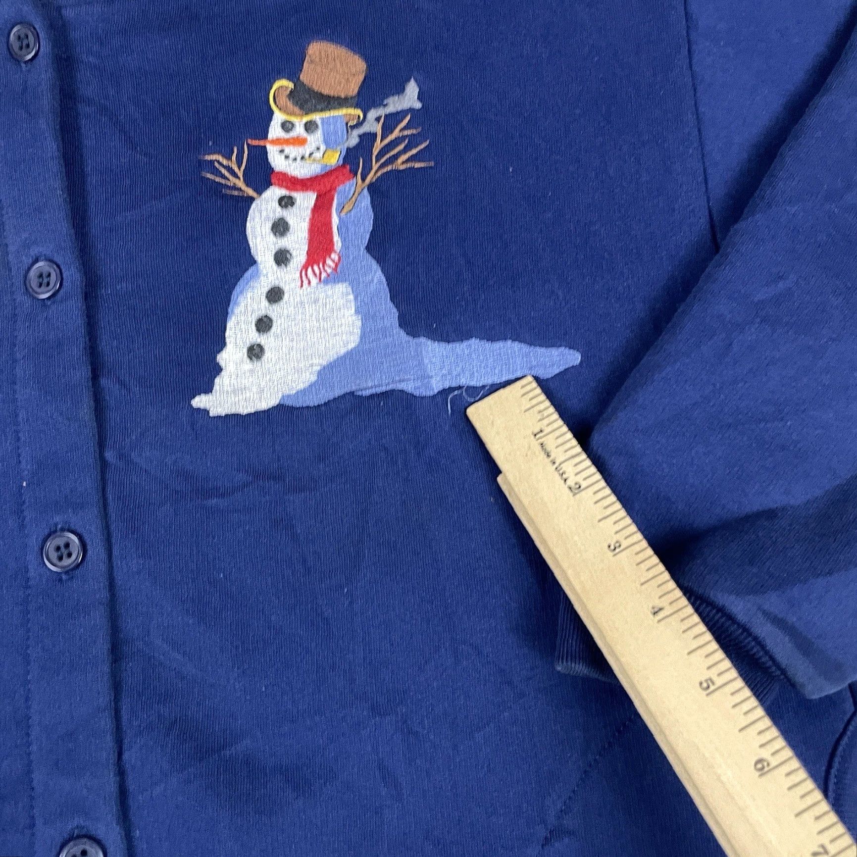 Vintage VINTAGE Winona Christmas Sweatshirt Mens M Blue Crew Neck Long Sleeve Snowman Embroidered Cotton Polyester Fleece USA Made USA Made Size US M / EU 48-50 / 2 - 5 Thumbnail