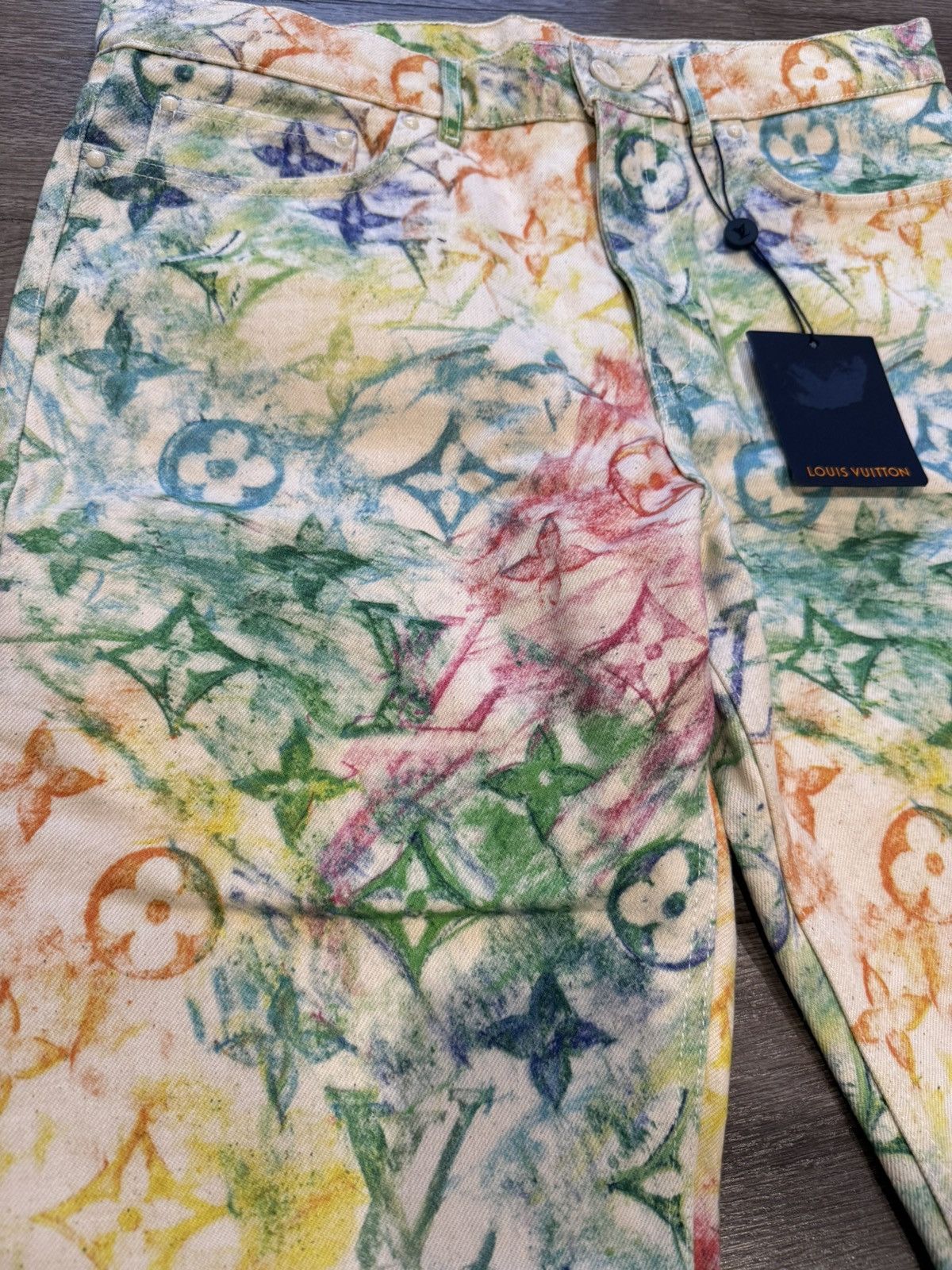 Louis Vuitton Louis Vuitton Multicolor Pastel Monogram Denim Pants Size US 34 / EU 50 - 3 Thumbnail