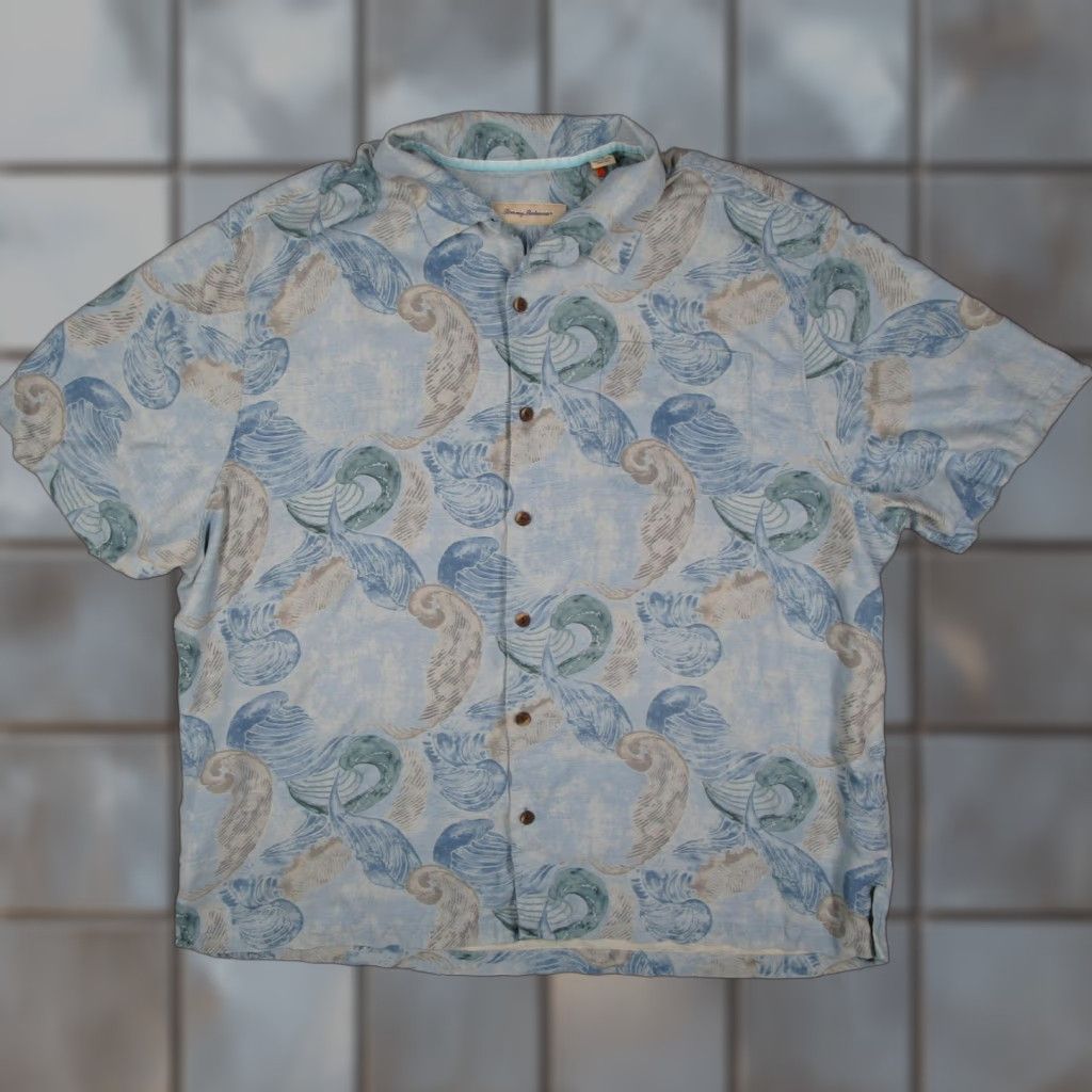 Tommy Bahama Tommy Bahama Shirt Mens 3XB Blue Silk Short Sleeve Hawaiian Beach Casual Tiki Size US XXL / EU 58 / 5 - 1 Thumbnail