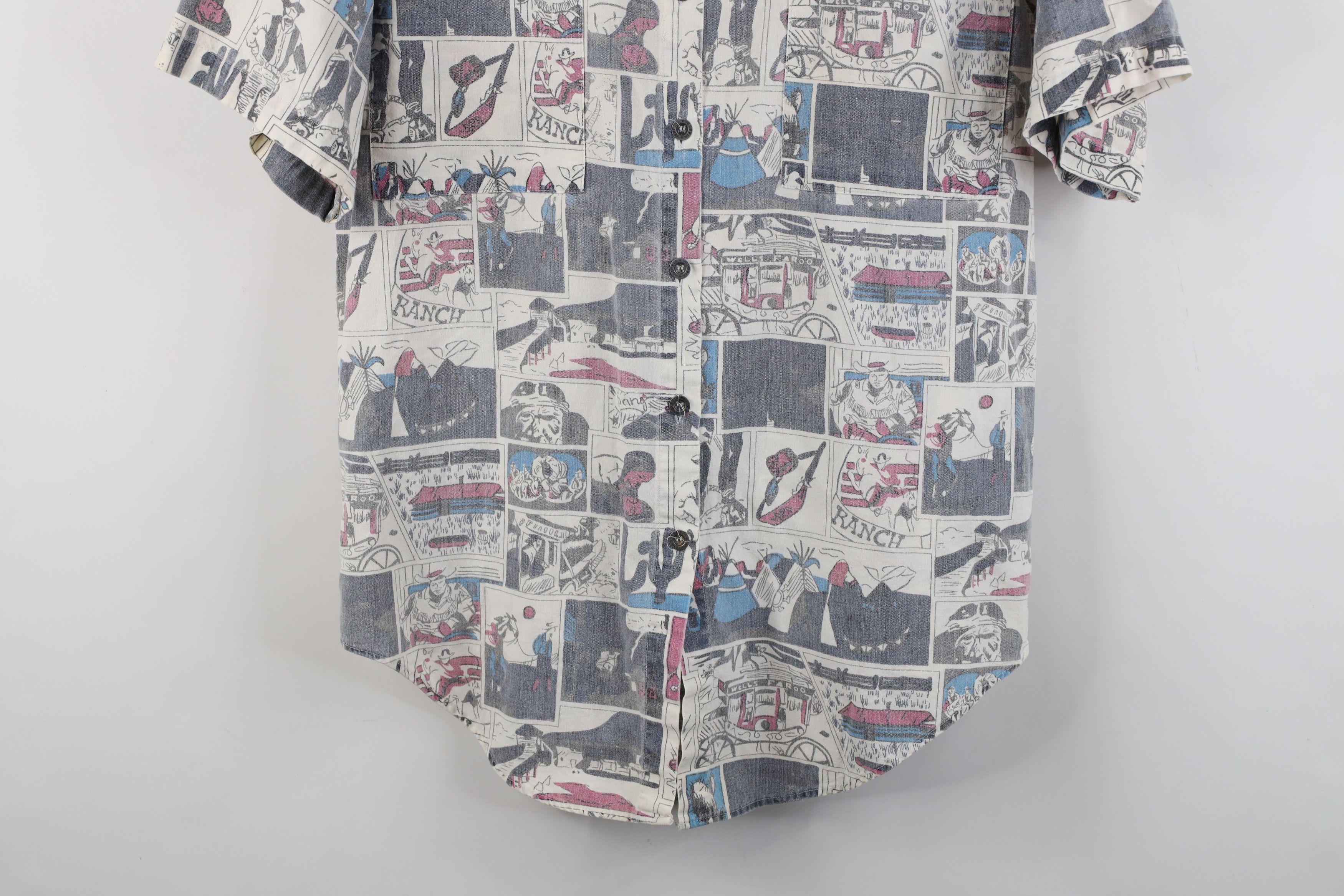 Vintage Vintage 90s Streetwear All Over Print Camp Button Shirt Size S / US 4 / IT 40 - 3 Thumbnail