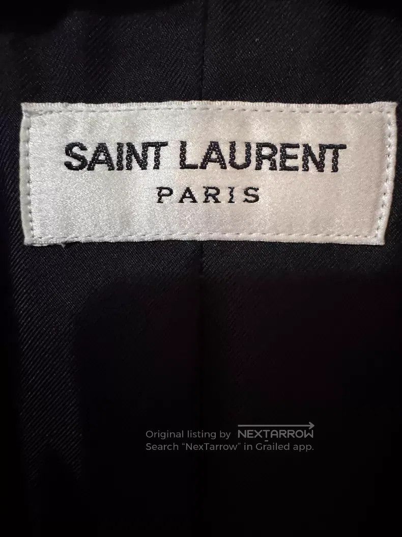 Saint Laurent Paris Saint Laurent Paris Black Satin Peak Lapel Smoking Suit Ja Size US XS / EU 42 / 0 - 5 Thumbnail