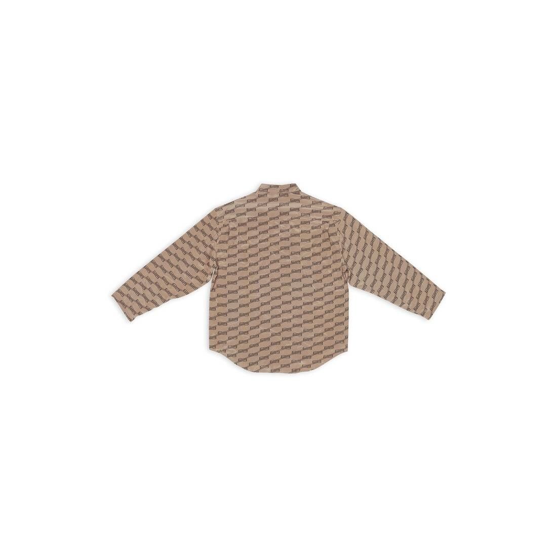Balenciaga o1mt1gz0325 BB Monogram Minimal Shirt in Beige/Brown Size XS / US 0-2 / IT 36-38 - 7 Thumbnail