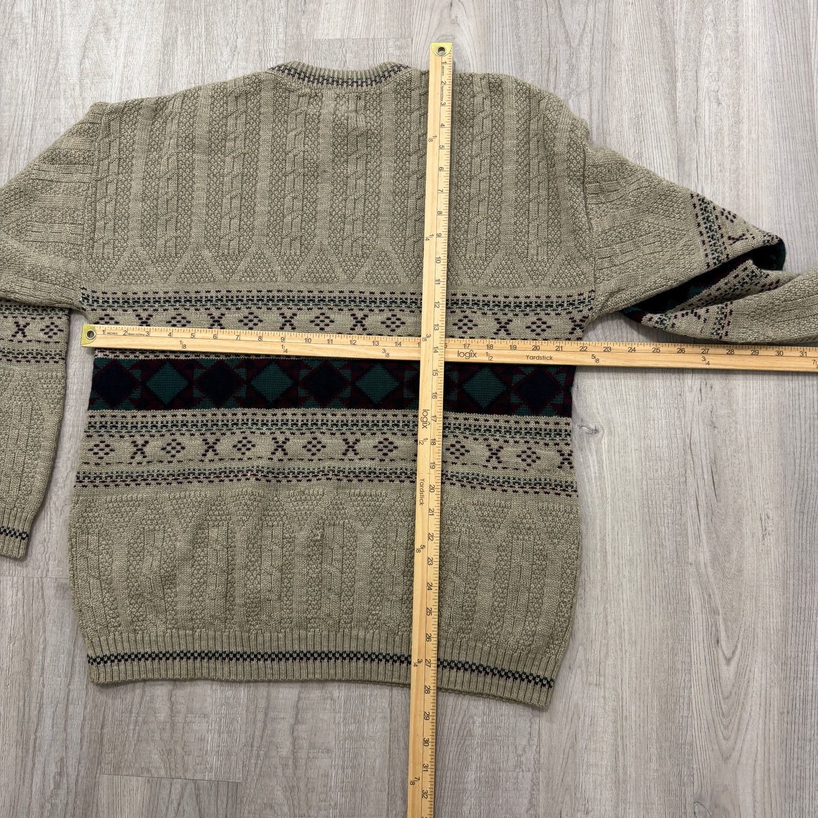 Vintage Vintage Jantzen Sweater Men's Large Beige Geometric Aztec Size US L / EU 52-54 / 3 - 6 Thumbnail