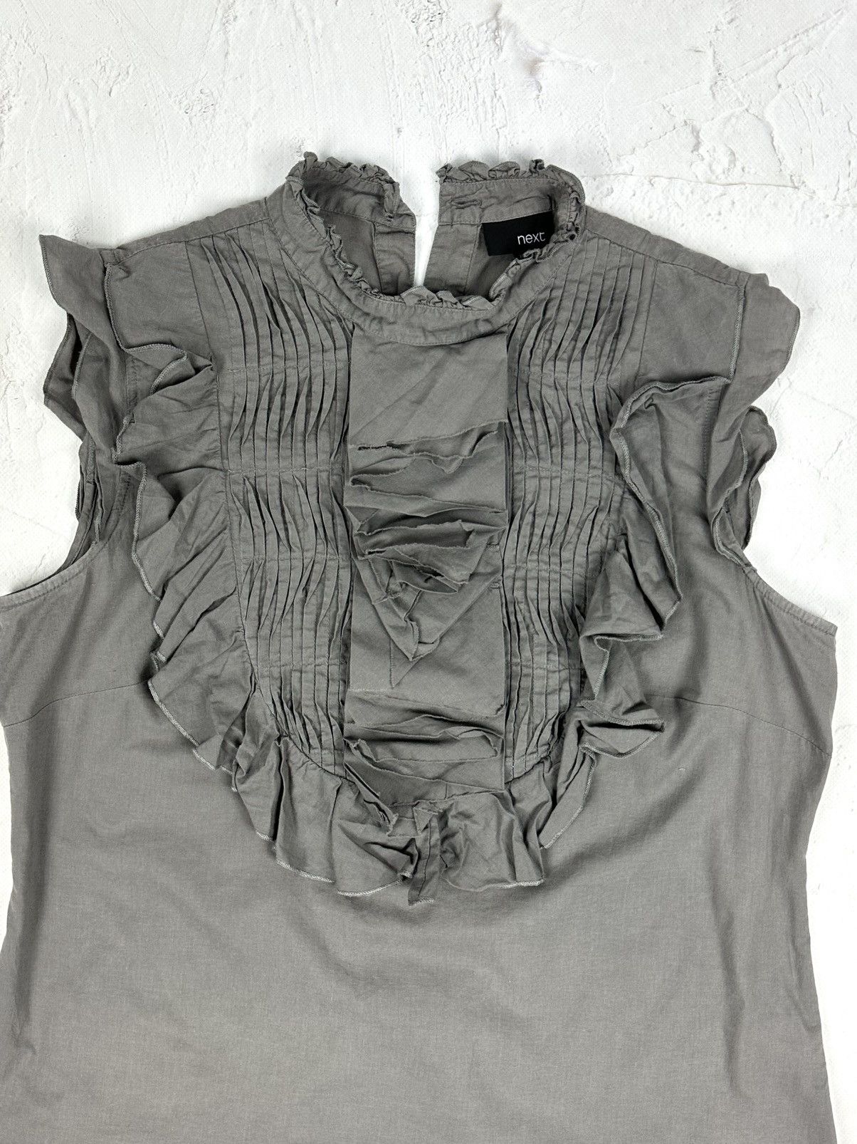 Beauty Beast × Japanese Brand × Vintage Vintage Grey Pleated Blouse Size XL / US 12-14 / IT 48-50 - 2 Thumbnail