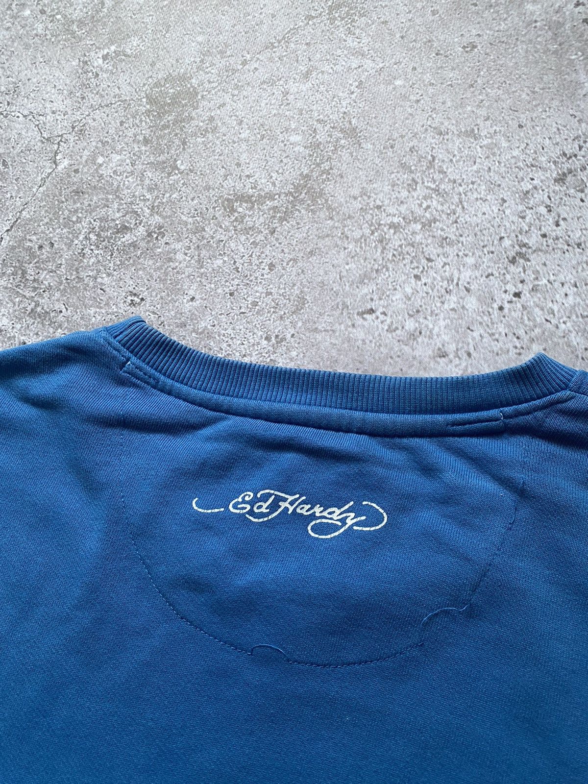 Ed Hardy × Japanese Brand × Vintage Ed Hardy Blue Colour-Block Sweatshirt Size US L / EU 52-54 / 3 - 9 Thumbnail
