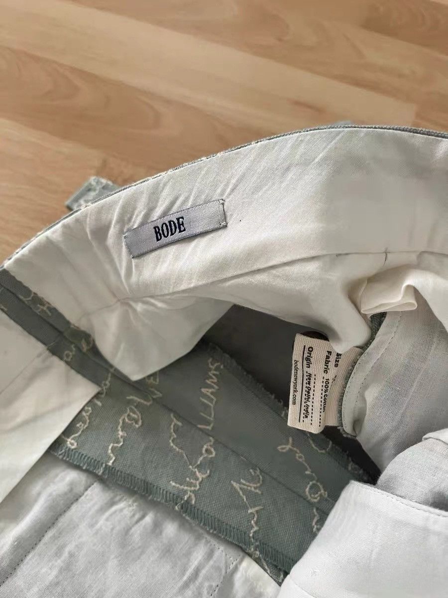Bode BODE Blue Embroidered Signature Trousers Size US 34 / EU 50 - 4 Thumbnail