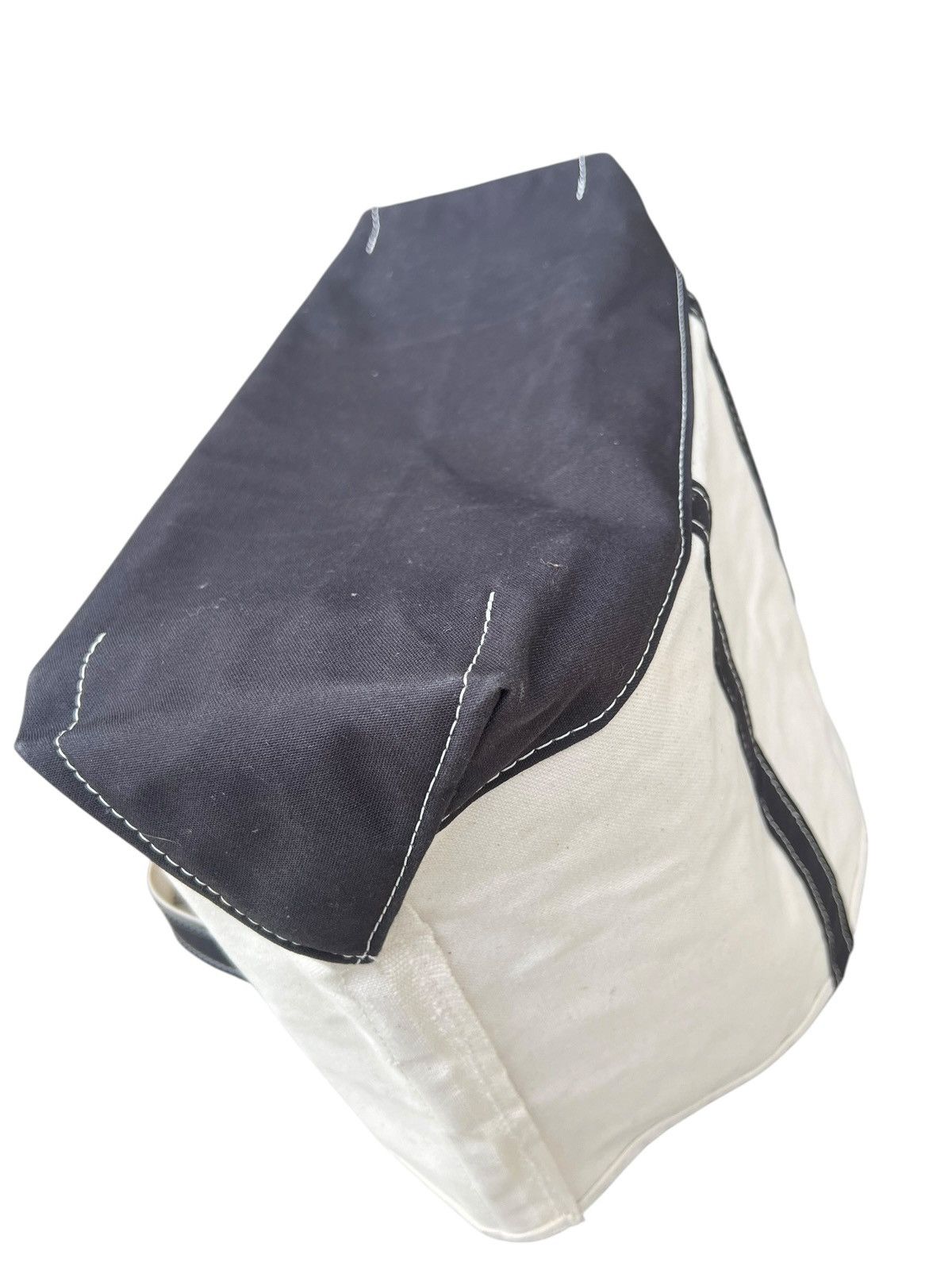L.L. Bean 80s L.L. Bean Cotton Canvas White Black Big Tote Bag Size ONE SIZE - 12 Thumbnail