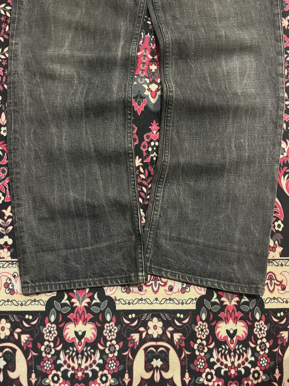 Balenciaga × Gap × Kanye West ⚡️Grunge⚡️Vintage Gap Rough Flame Black Washed Loose Fit Jeans Size US 33 - 9 Thumbnail