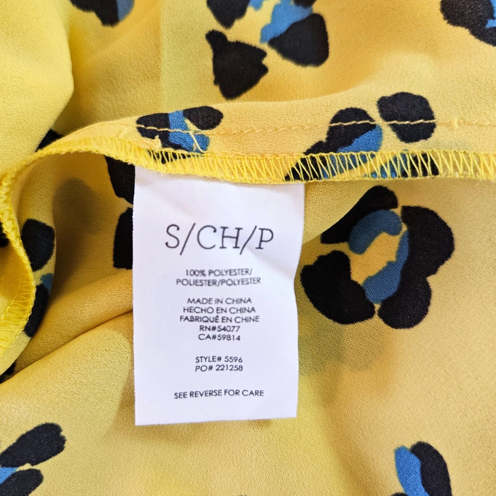 Vintage Cabi Womens Blouse Tie Front Size S Yellow Black Animal Print Shirt Womens Tan Yellow Size S / US 4 / IT 40 - 4 Thumbnail