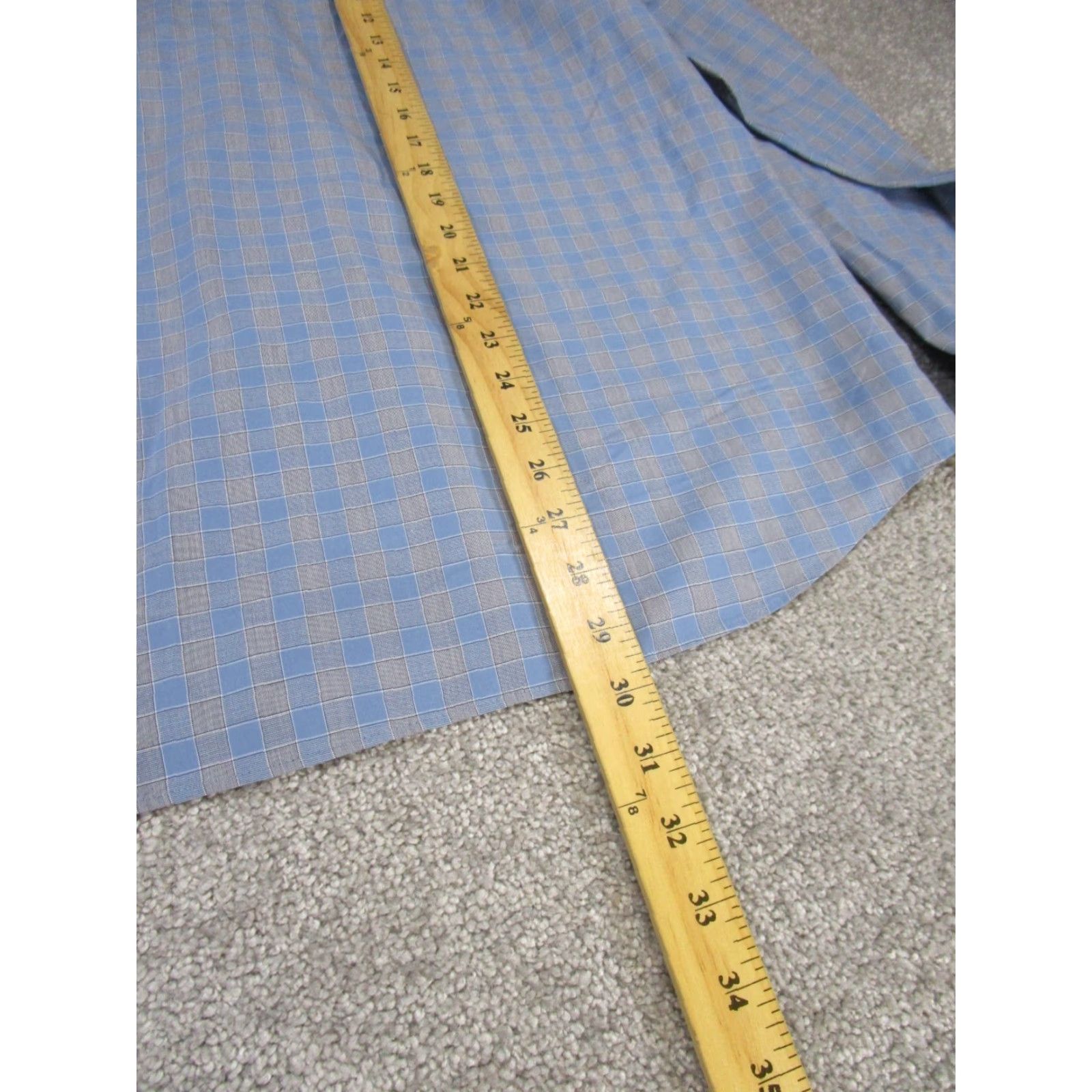 UNTUCKit VINTAGE UNTUCKit Shirt Mens XL Blue Cotton Long Sleeve Button Up Stain (Check) Size US XL / EU 56 / 4 - 5 Thumbnail