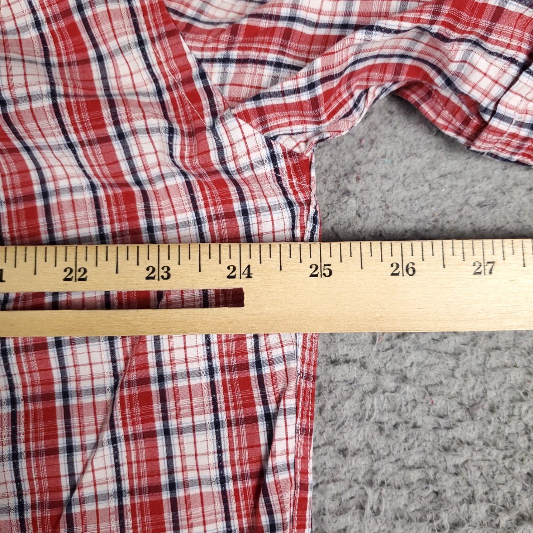 Tommy Hilfiger Tommy Hilfiger Red Plaid Button-Up Shirt Mens Large Short Sleeve Classic Size US L / EU 52-54 / 3 - 6 Thumbnail
