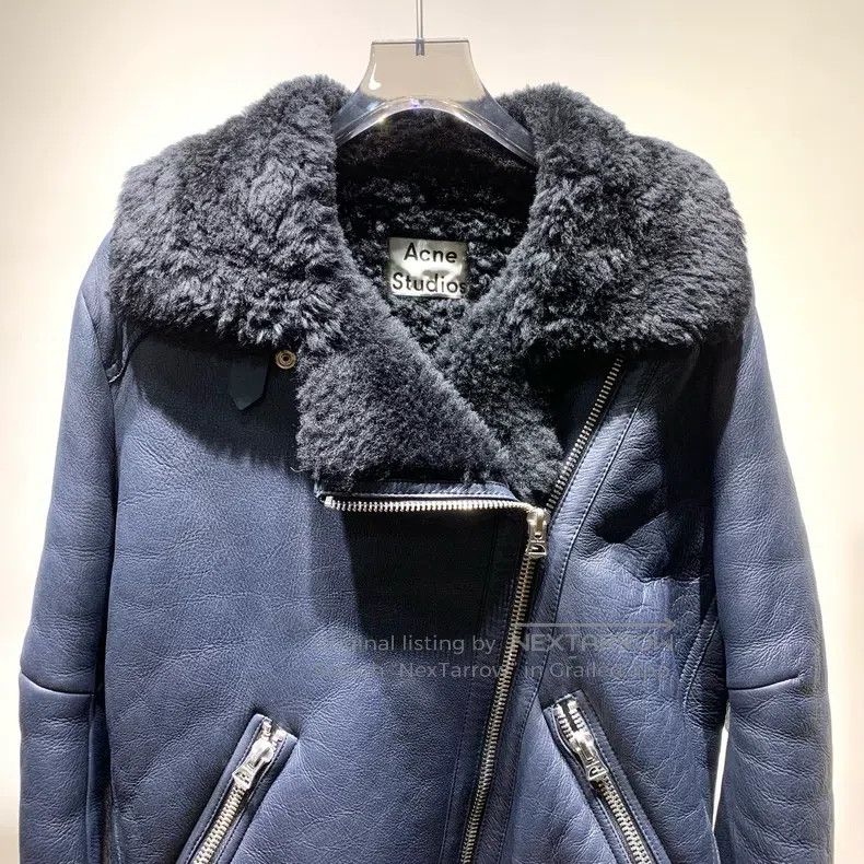 Acne Studios Acne Studios Black Leather and Fur Pilot Jacket Size XXS / US 00 / IT 34 - 5 Thumbnail