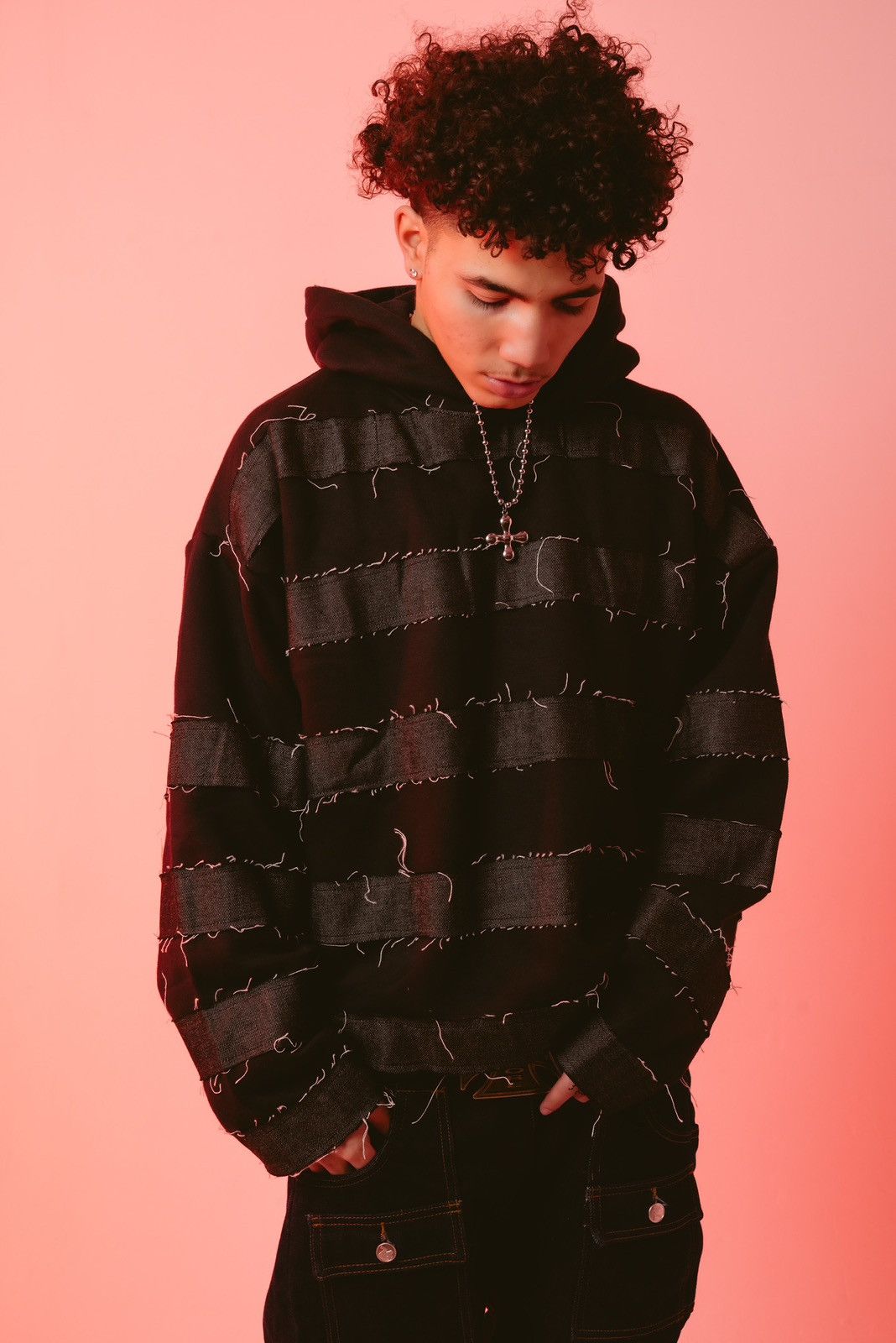 Vale Denim Distressed Hoodie Size US XS / EU 42 / 0 - 7 Thumbnail