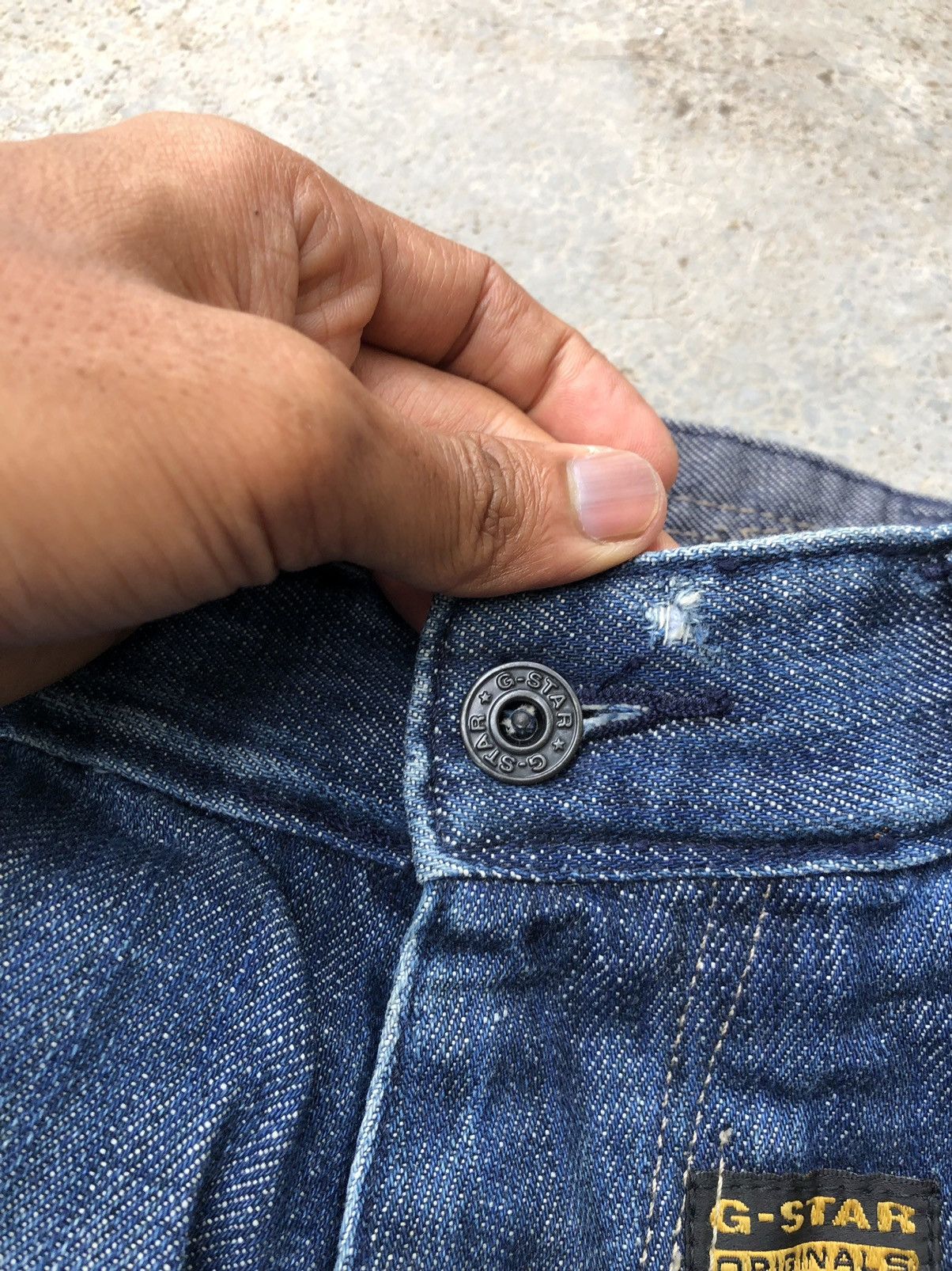 Designer BAGGY GSTAR VINTAGE BIKER STYLE DENIM Size US 31 - 10 Thumbnail