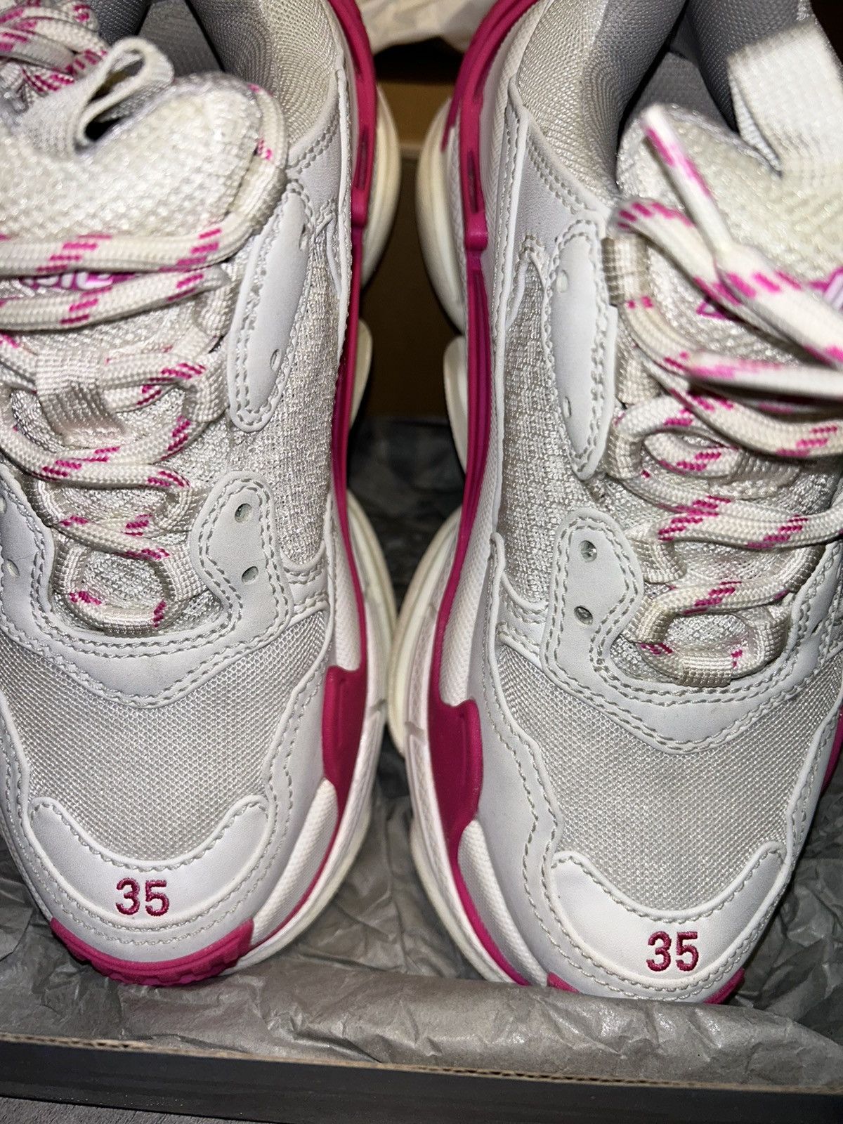 Balenciaga White/beige/pink Balenciaga Triple S Size US 4.5 / IT 34.5 - 7 Thumbnail