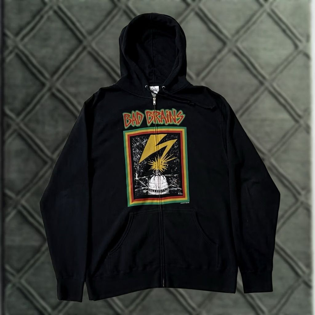 Vintage VINTAGE Bad Brains ‘Self-Titled’ Full-Zip Hoodie XL ROIR Independent Trading Company Hoodie Mens Black Graphic Print 80s Punk Rock Logo Size US XL / EU 56 / 4 - 1 Thumbnail