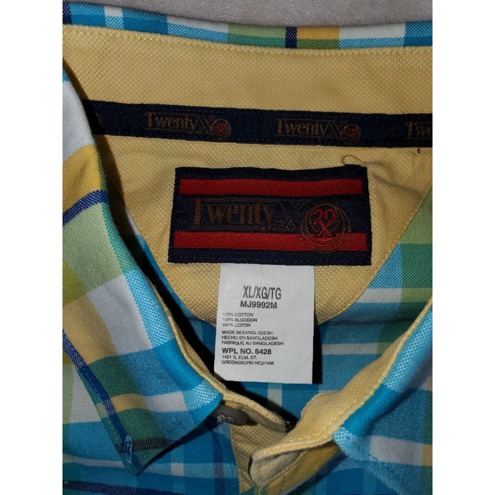 Vintage Twenty-X 20X Long Sleeve Blue Yellow Plaid Western Rodeo Shirt Mens XL White? Wait Size US XL / EU 56 / 4 - 3 Thumbnail