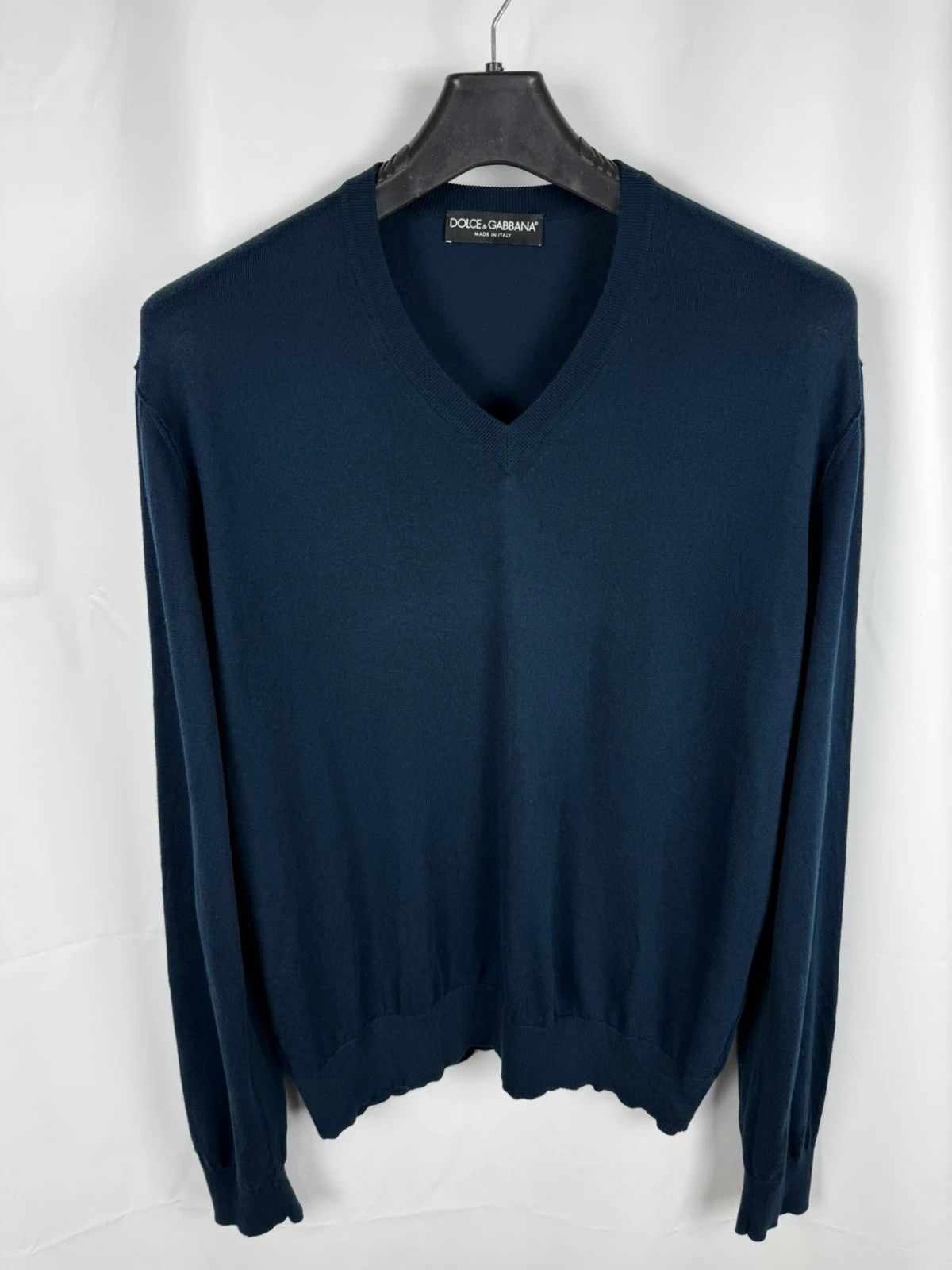Dolce & Gabbana Dolce & Gabbana Cotton V-Neck Pullover Men size 50 Size US M / EU 48-50 / 2 - 1 Thumbnail
