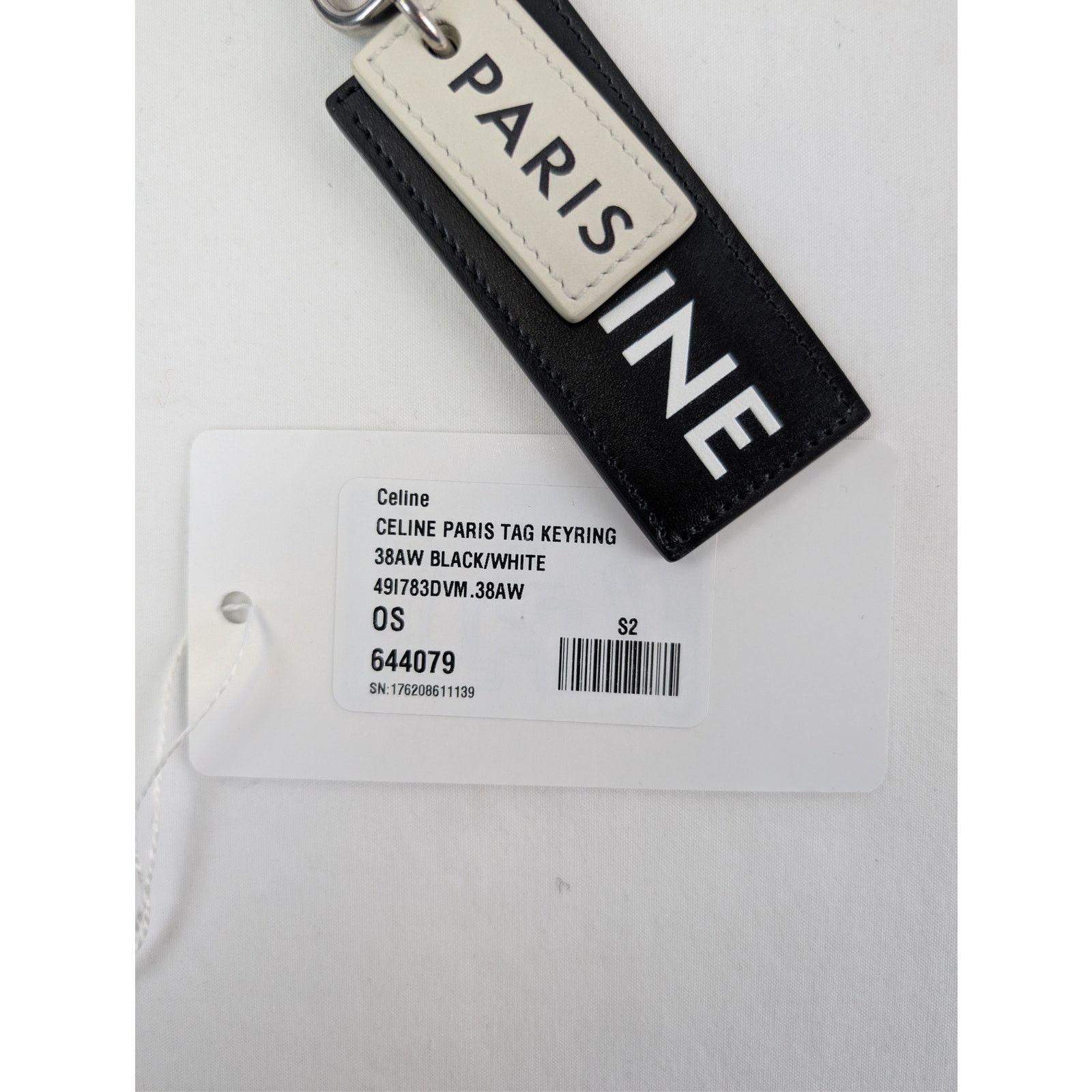 Celine o1rshd1 Size: OS / Paris Tag Keyring in Black / White Size ONE SIZE - 12 Thumbnail