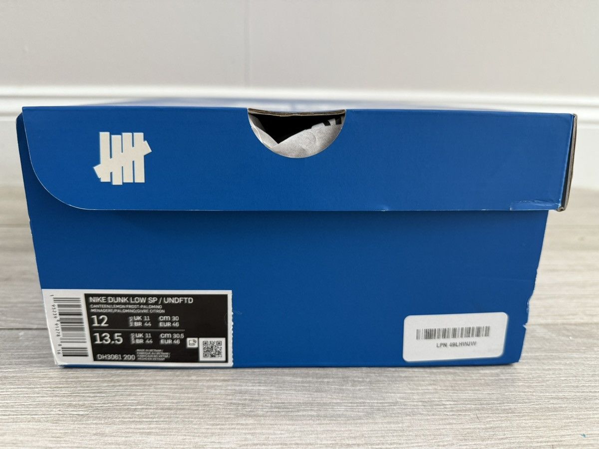 Nike × Undefeated Undefeated Nike Dunk Low Canteen Lemon Frost Palomino Sz 12 Size US 12 / EU 45 - 12 Thumbnail