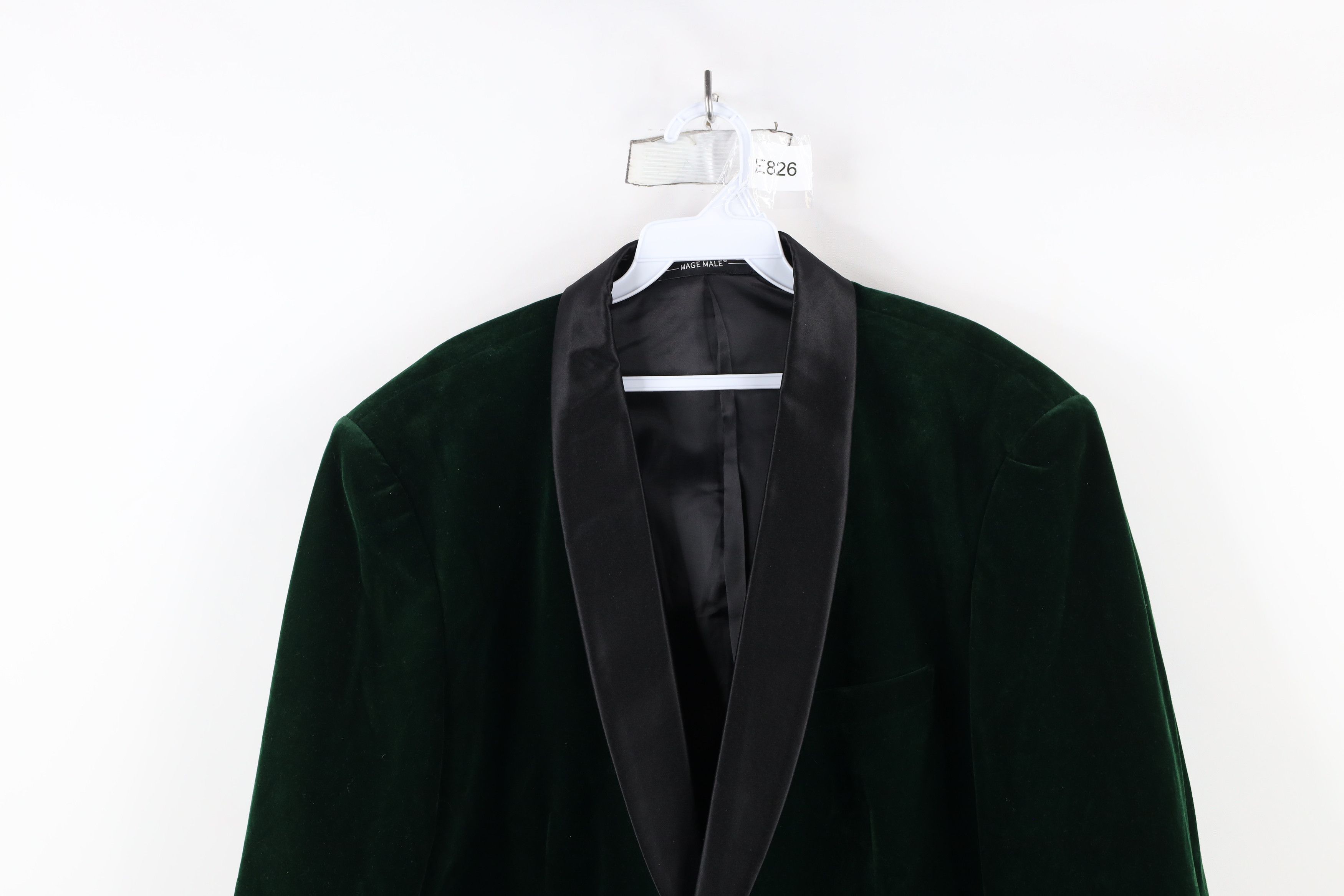 Vintage Rockabilly Velvet Velour One Button Blazer Suit Jacket Green Size US XL / EU 56 / 4 - 2 Thumbnail