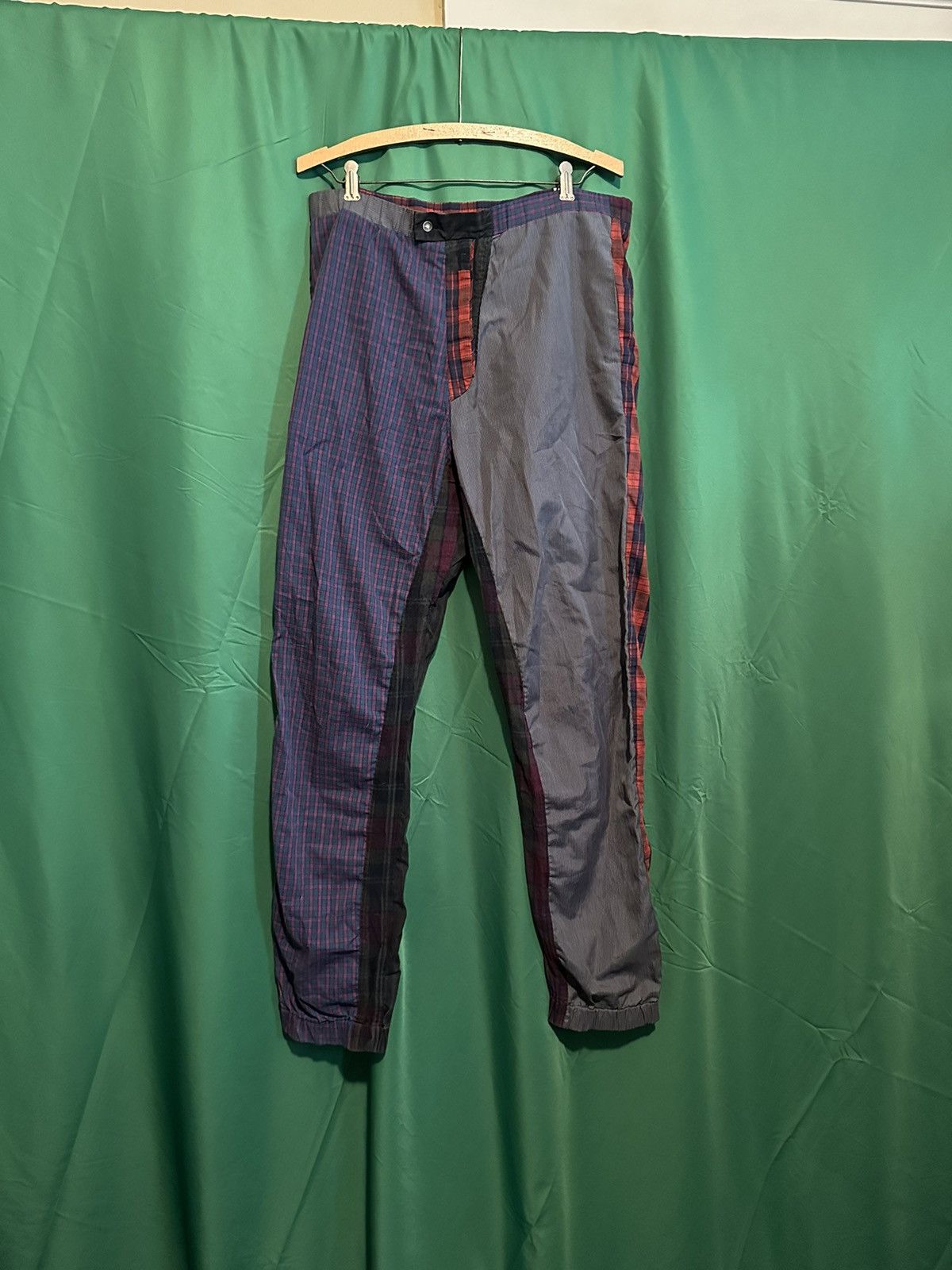 image of Henrik Vibskov Fall 2009 Plaid Patchwork Cut And Sew Pants, Men's (Size 32)