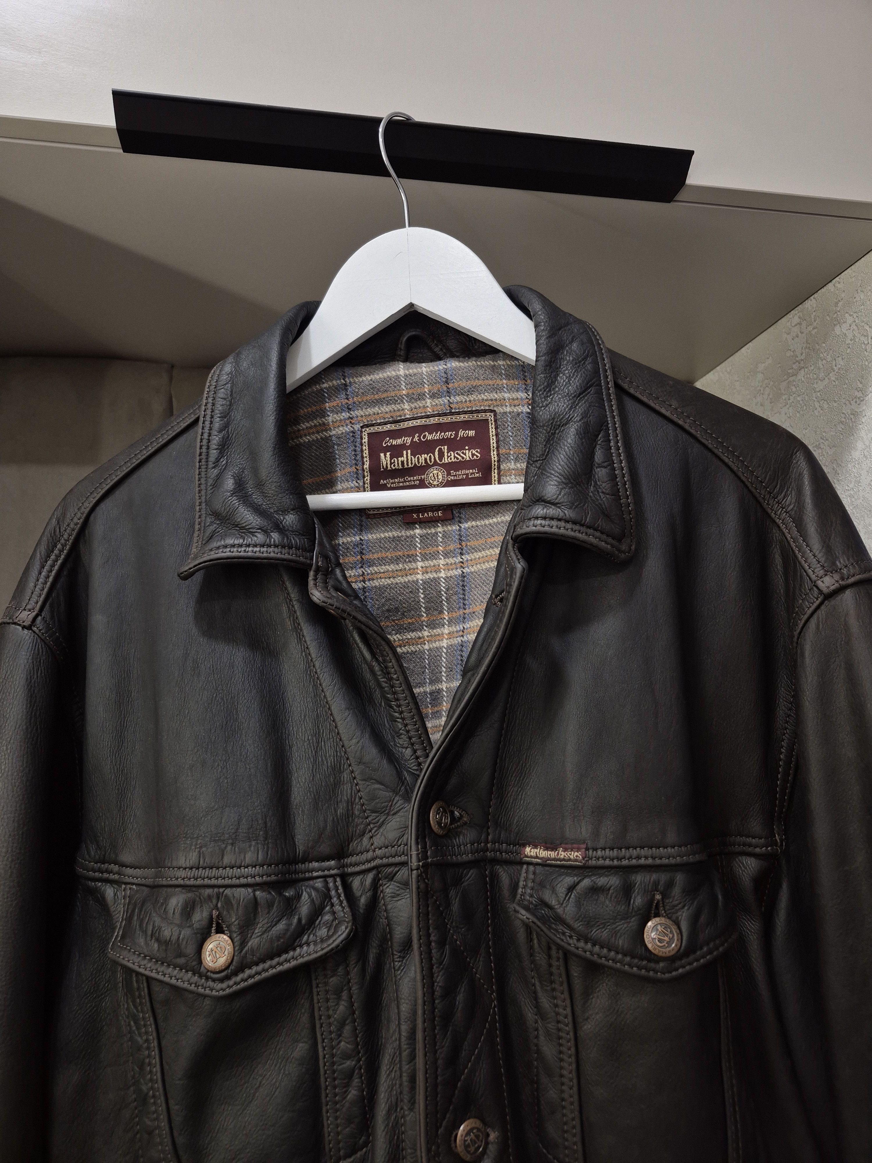 Marlboro Classics Marlboro vintage rare men trucker leather jacket Size US XL / EU 56 / 4 - 2 Thumbnail