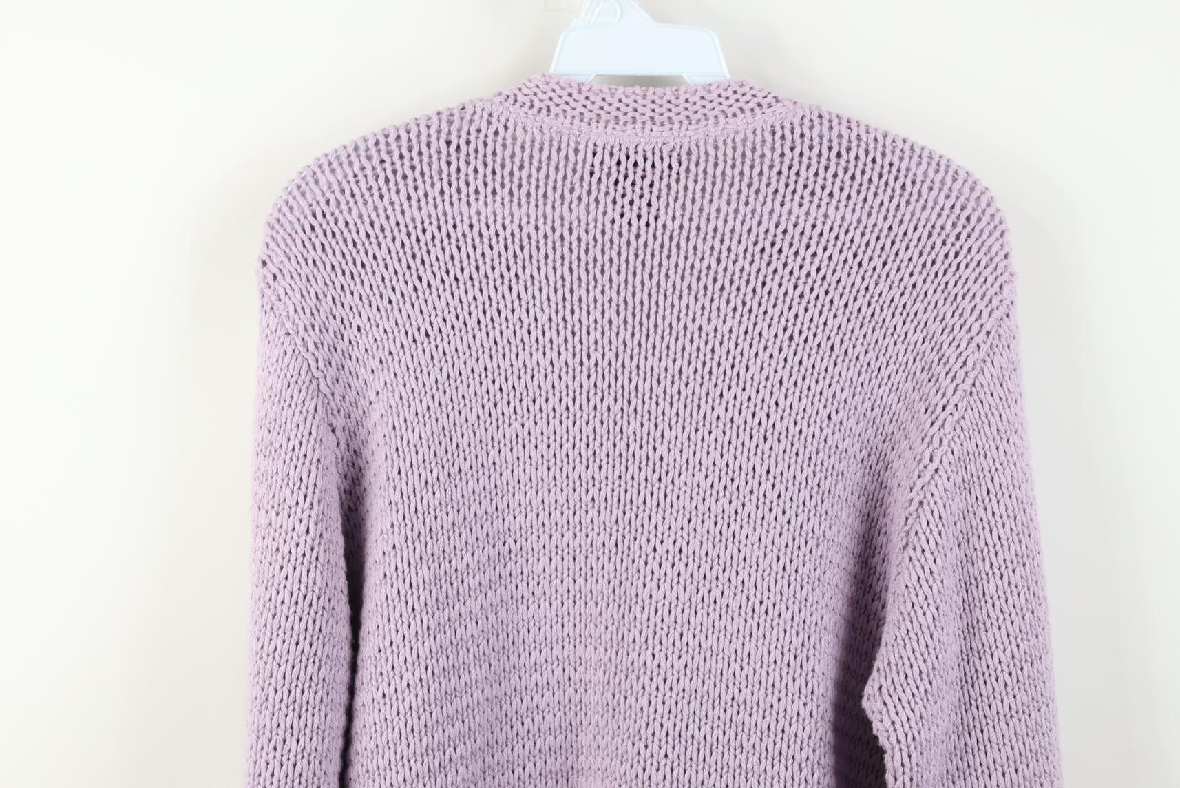 Vintage Vtg 90s Streetwear Cotton Crochet Knit Cardigan Sweater USA Size L / US 10 / IT 46 - 10 Thumbnail