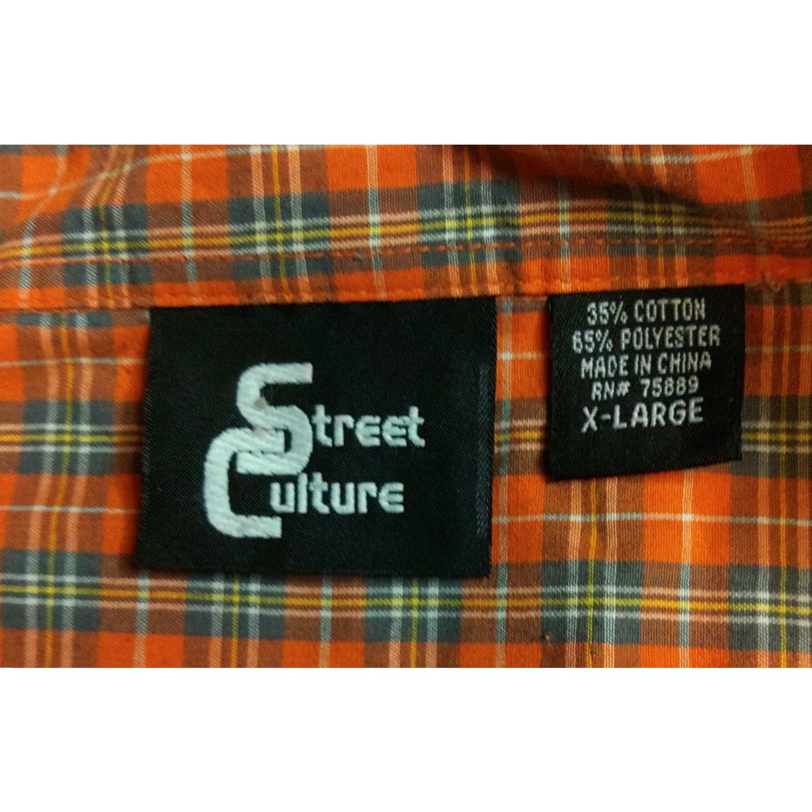 Vintage VINTAGE Street Culture Shirt XL Short Sleeve Orange Plaid Button Up 90s Mens Size US XL / EU 56 / 4 - 4 Thumbnail