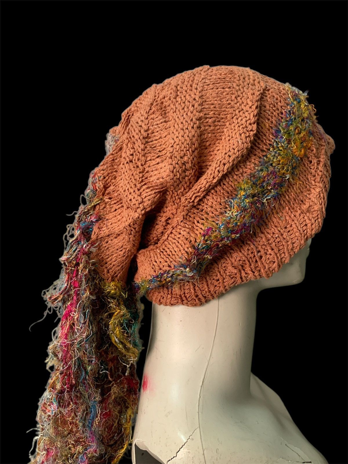Japanese Brand × Kapital × Vintage Crochet knitted handmade hairy long big Beanie Hats Size ONE SIZE - 2 Thumbnail