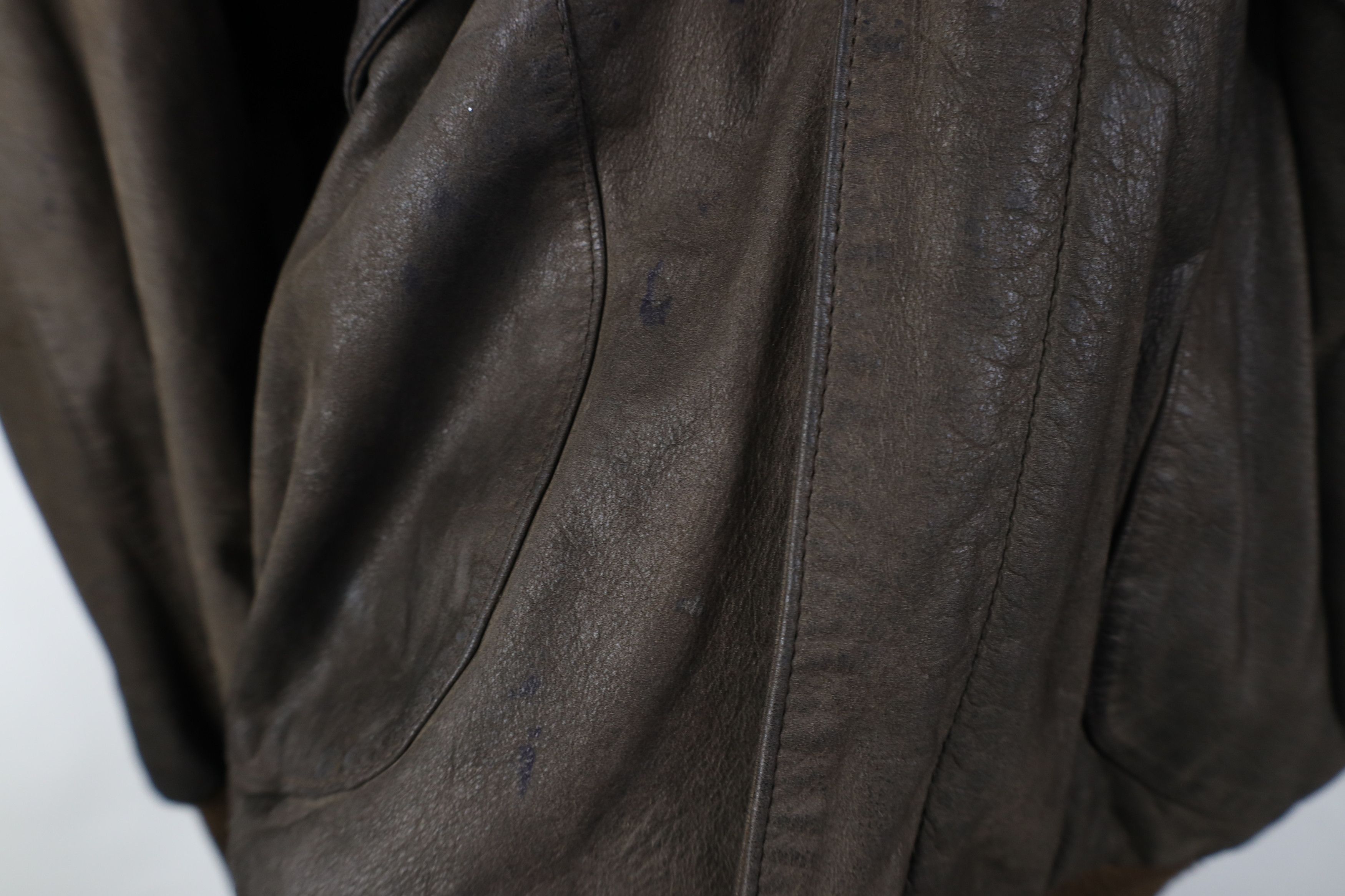 Vintage Vintage 90s Streetwear Leather Flight Bomber Jacket Brown Size US XL / EU 56 / 4 - 5 Thumbnail