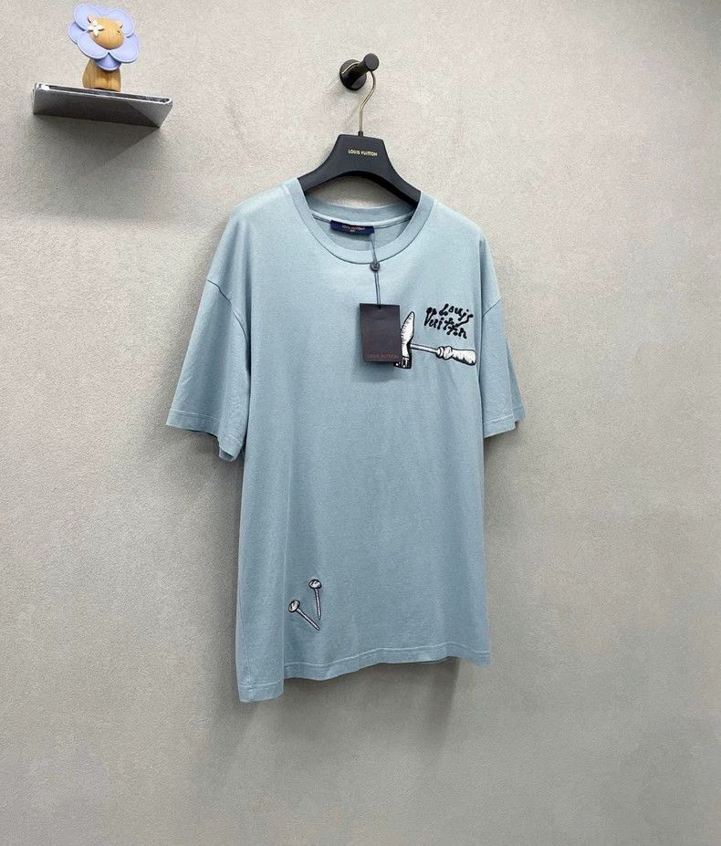Louis Vuitton Louis Vuitton Haze blue tool embroidered short sleeve Size US L / EU 52-54 / 3 - 3 Thumbnail
