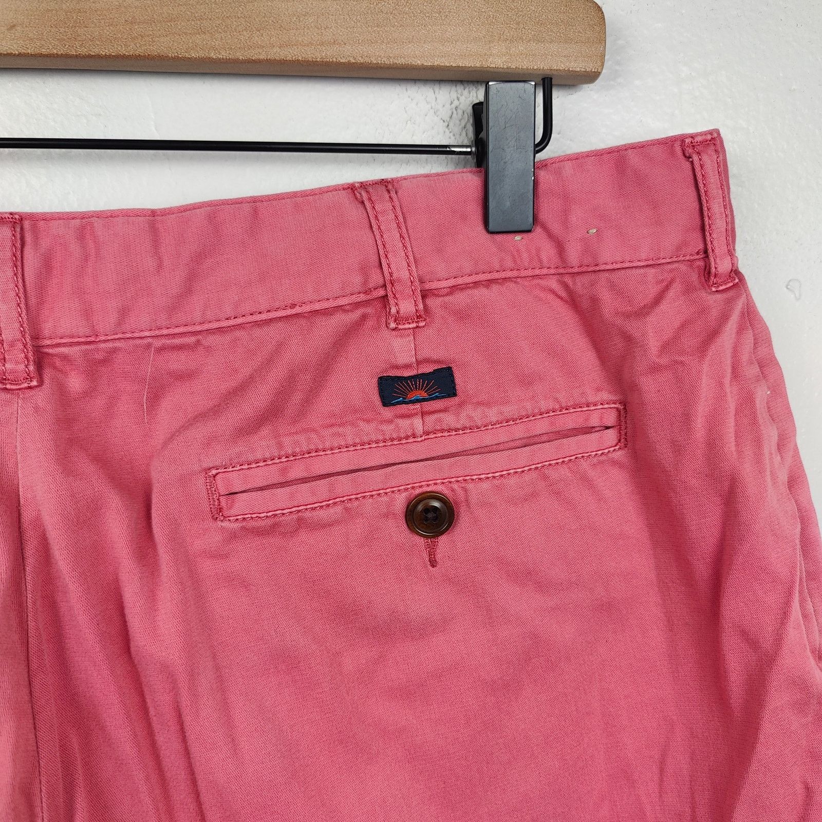 Faherty Faherty Chino Shorts Mens 36 Coral Pink Cotton Stretch 9" Size US 36 / EU 52 - 5 Thumbnail
