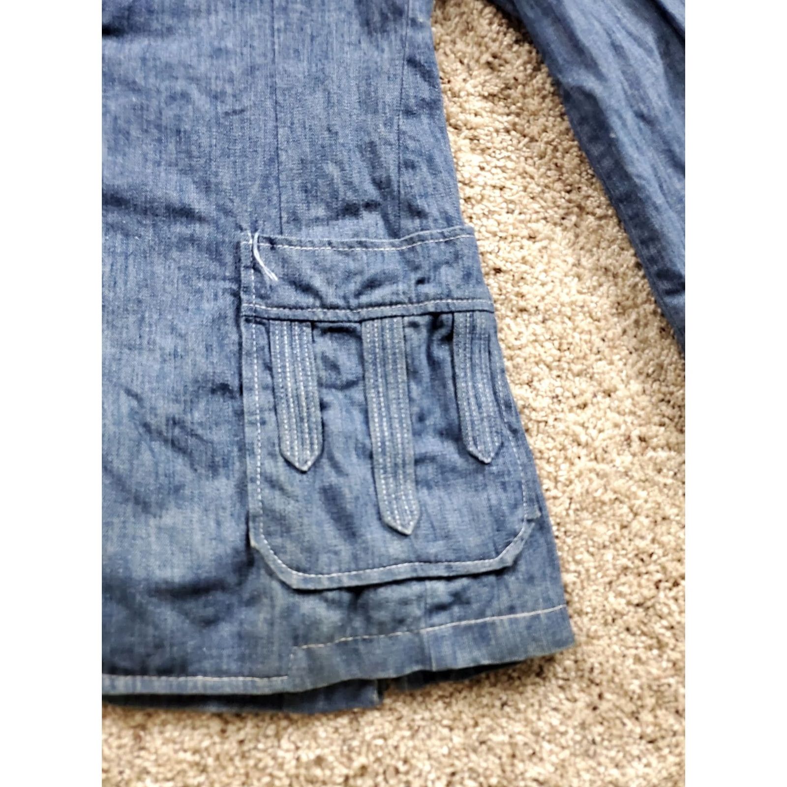Sears VINTAGE Sears Denim Blazer Mens 36 Blue 2 Button Casual Western Workwear 70s Rockabilly Jacket Regular Length Size 36R - 3 Thumbnail
