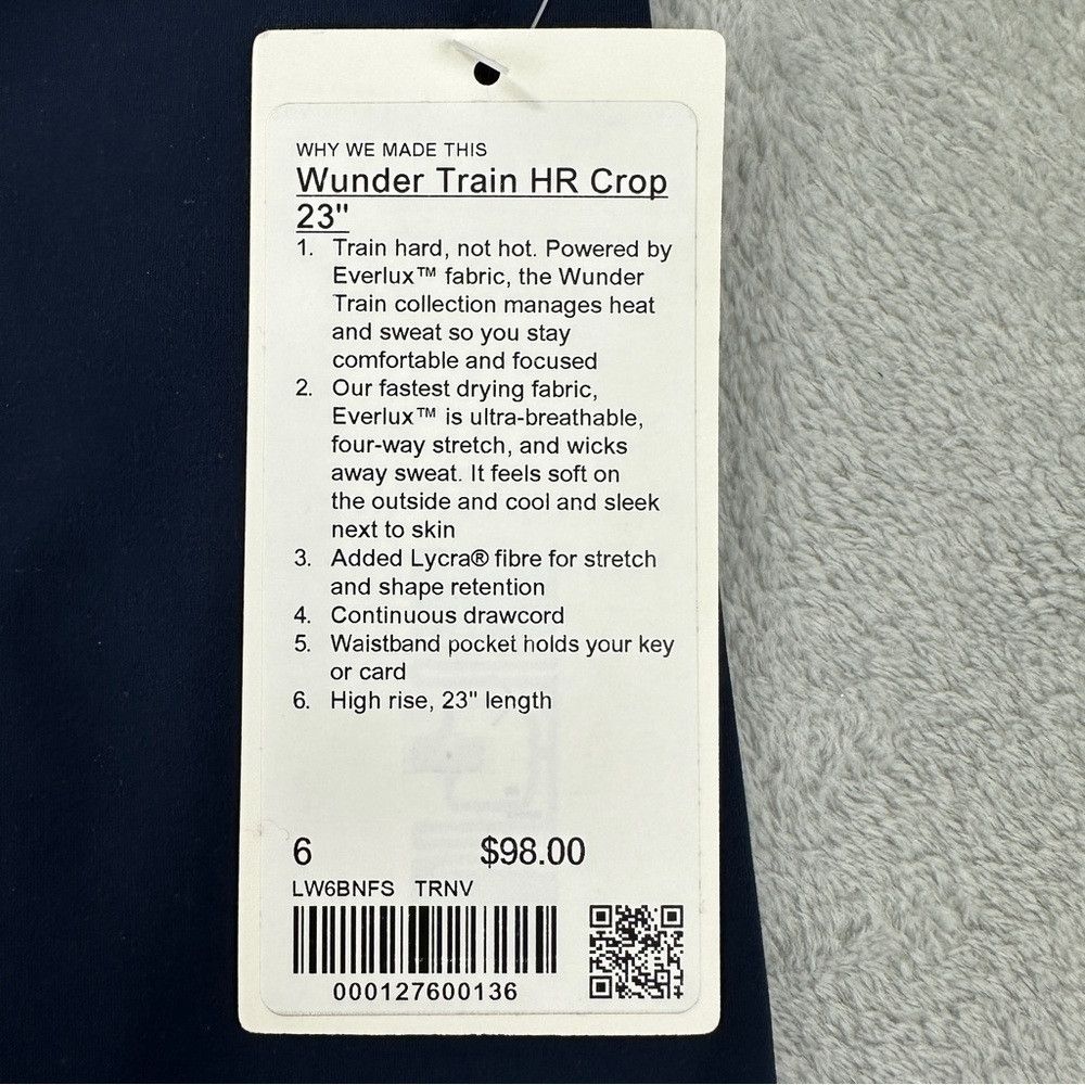 Lululemon Lululemon NWT Wunder Train High-Rise Crop 23" True Navy Wom Size 28" / US 6 / IT 42 - 4 Thumbnail