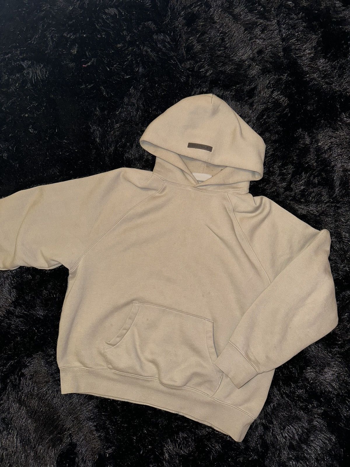 image of Fear Of God Essentials Pull-Over Hoodie (Ss21) in Moss/Goat, Men's (Size Small)