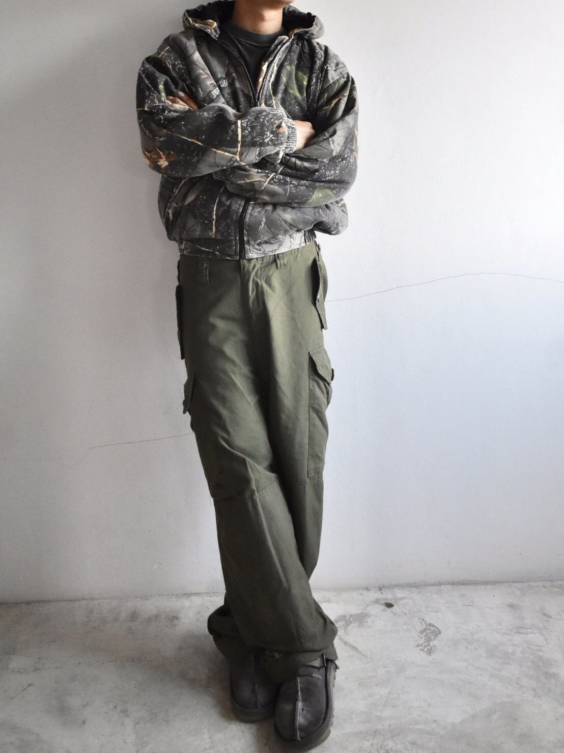 Pre-owned Military X Vintage 70's Vintage Military Cargo Pants In Green