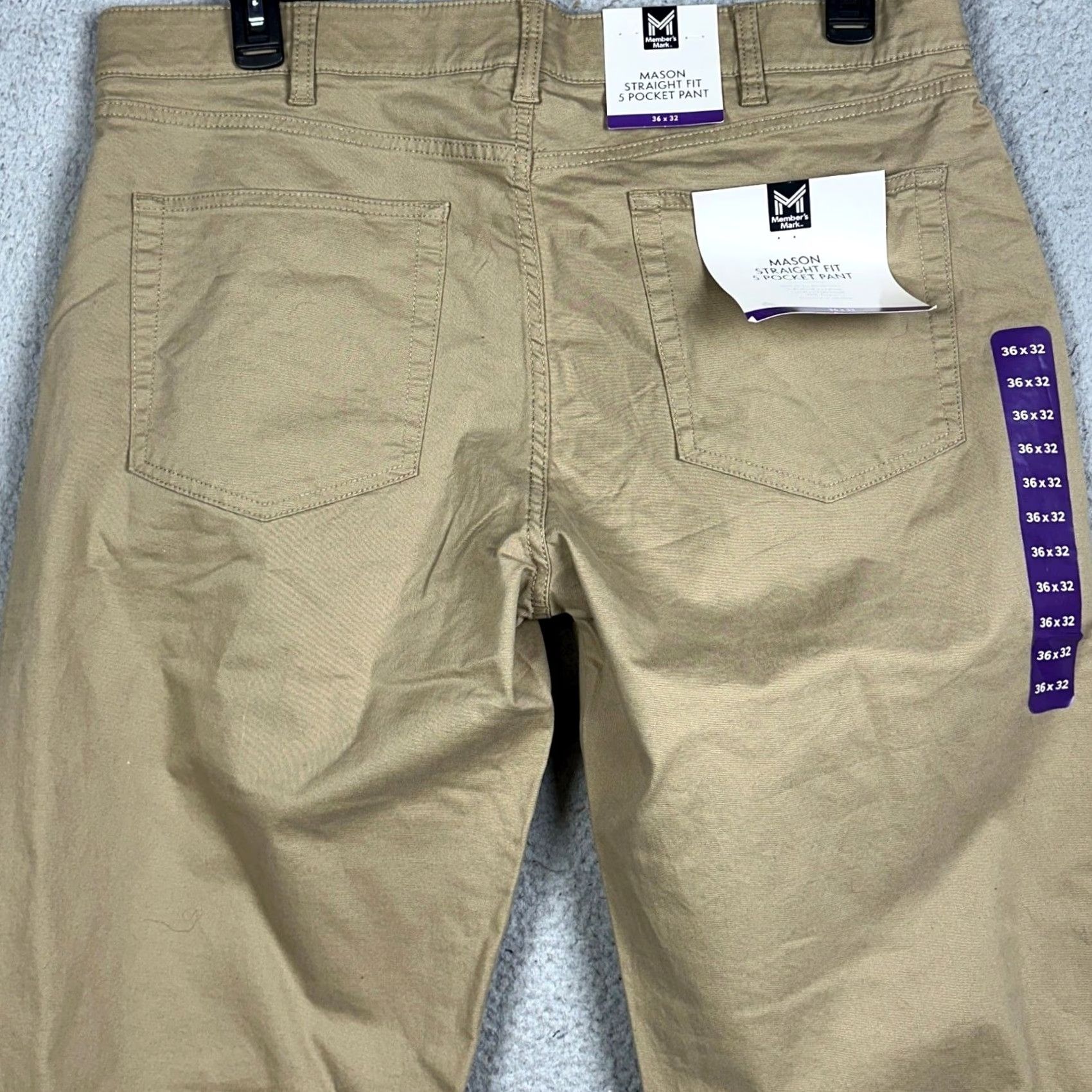 Vintage Member's Mark Mason Pants Mens 36X32 Khakis Straight 5-Pocket Stretch Tan Size US 36 / EU 52 - 2 Thumbnail