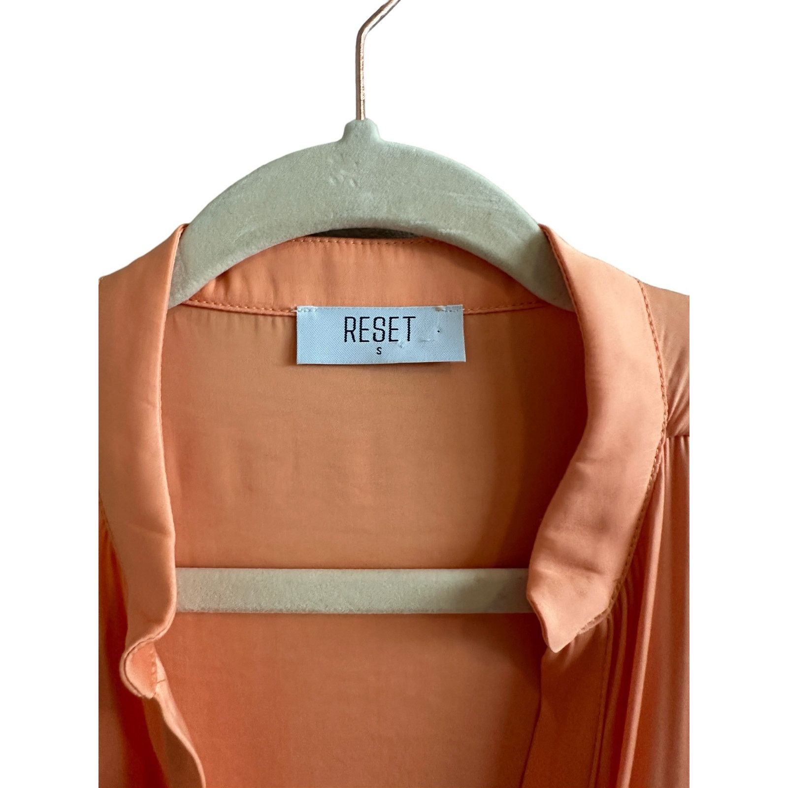 Other RESET Orange Short Sleeve V-Neck Lightweight Slip On Blouse Size S / US 4 / IT 40 - 7 Thumbnail