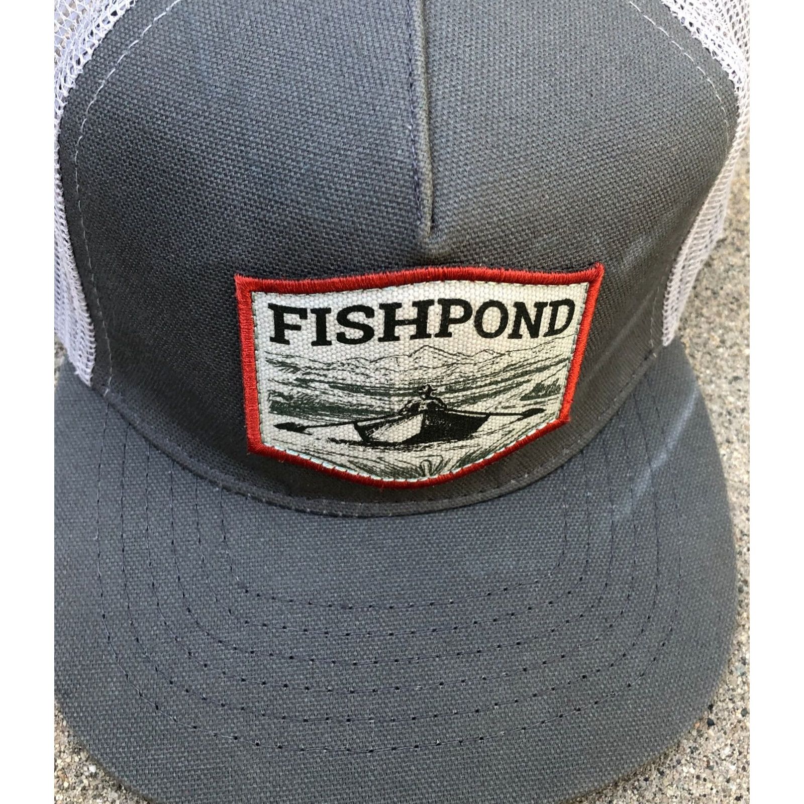 Vintage FISHPOND Trucker Hat Men's One Size Snapback Cap Grey Adjustable Size ONE SIZE - 2 Thumbnail