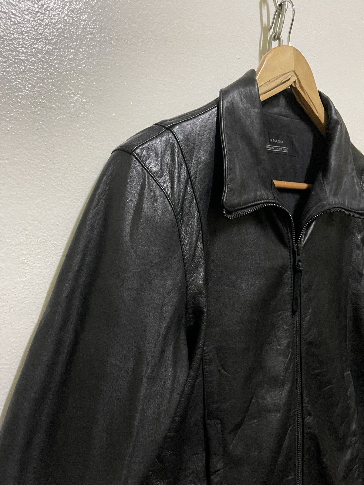 Shama Biker Leather Jacket Zipper Japan 38