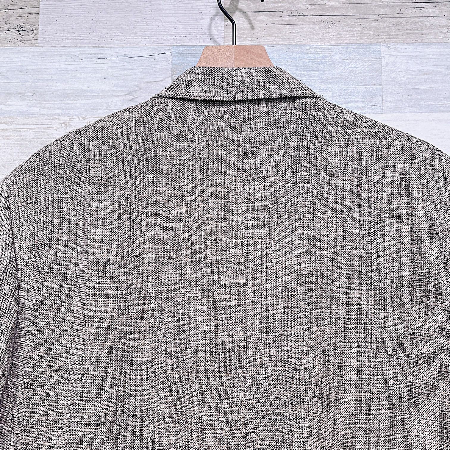 Other Savile Row 100% Silk Basketweave Sport Coat Jacket Taupe 46L Size 46L - 6 Thumbnail