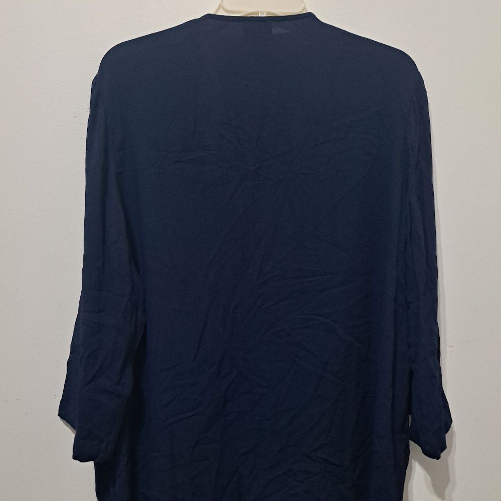 Chicos Chico's Floral Embroidery Pattern Crinkle Open Front Cardi J Size L / US 10 / IT 46 - 13 Thumbnail