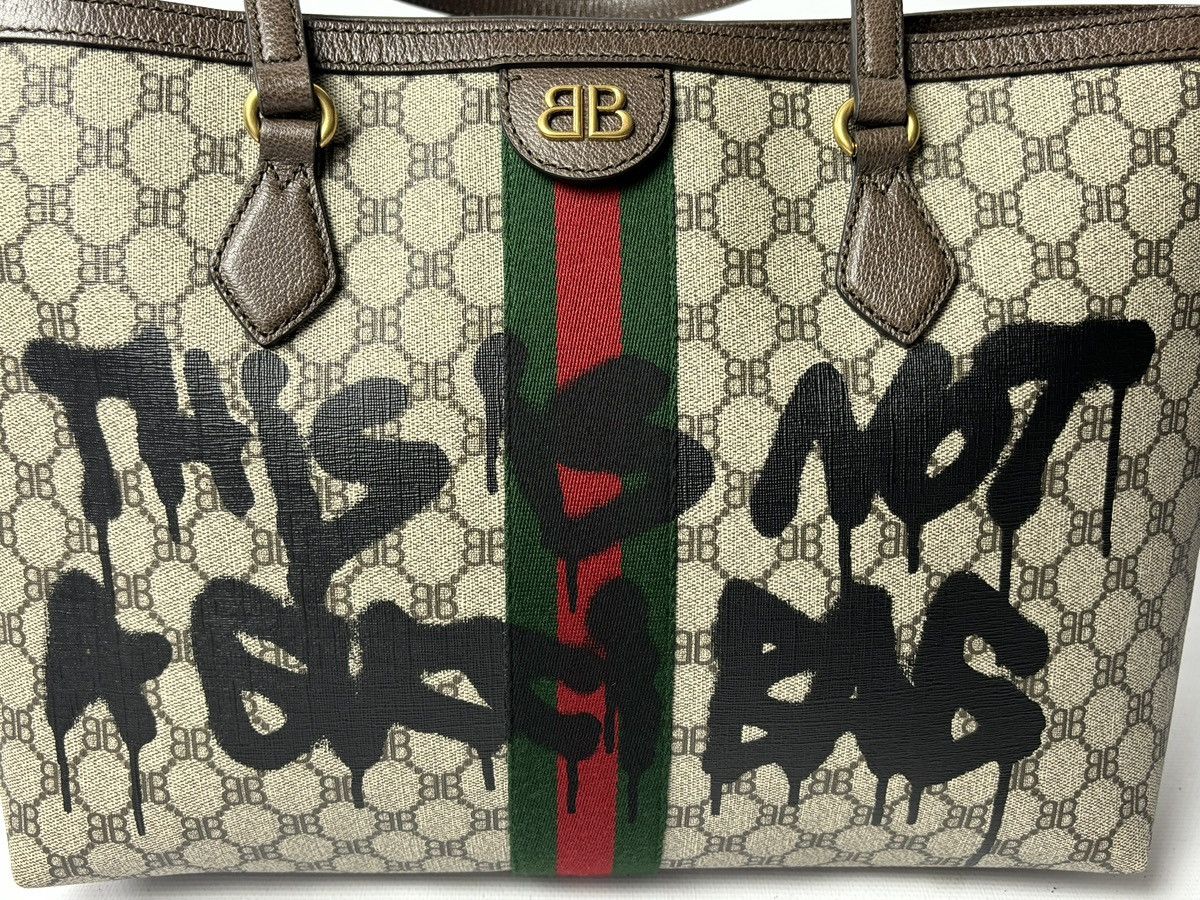 Balenciaga × Gucci Gucci Balenciaga The Hacker Project Grafitti Tote Bag Size ONE SIZE - 7 Thumbnail