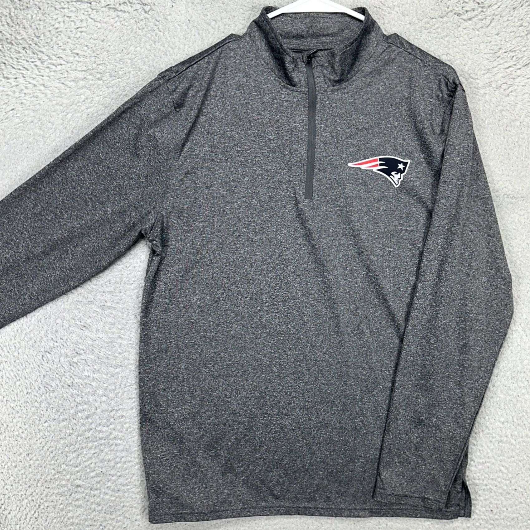 NFL New England Patriots NFL Mens Pullover Shirt Medium Grey Quarter Zip Lightweight Adult Football Size US M / EU 48-50 / 2 - 2 Thumbnail
