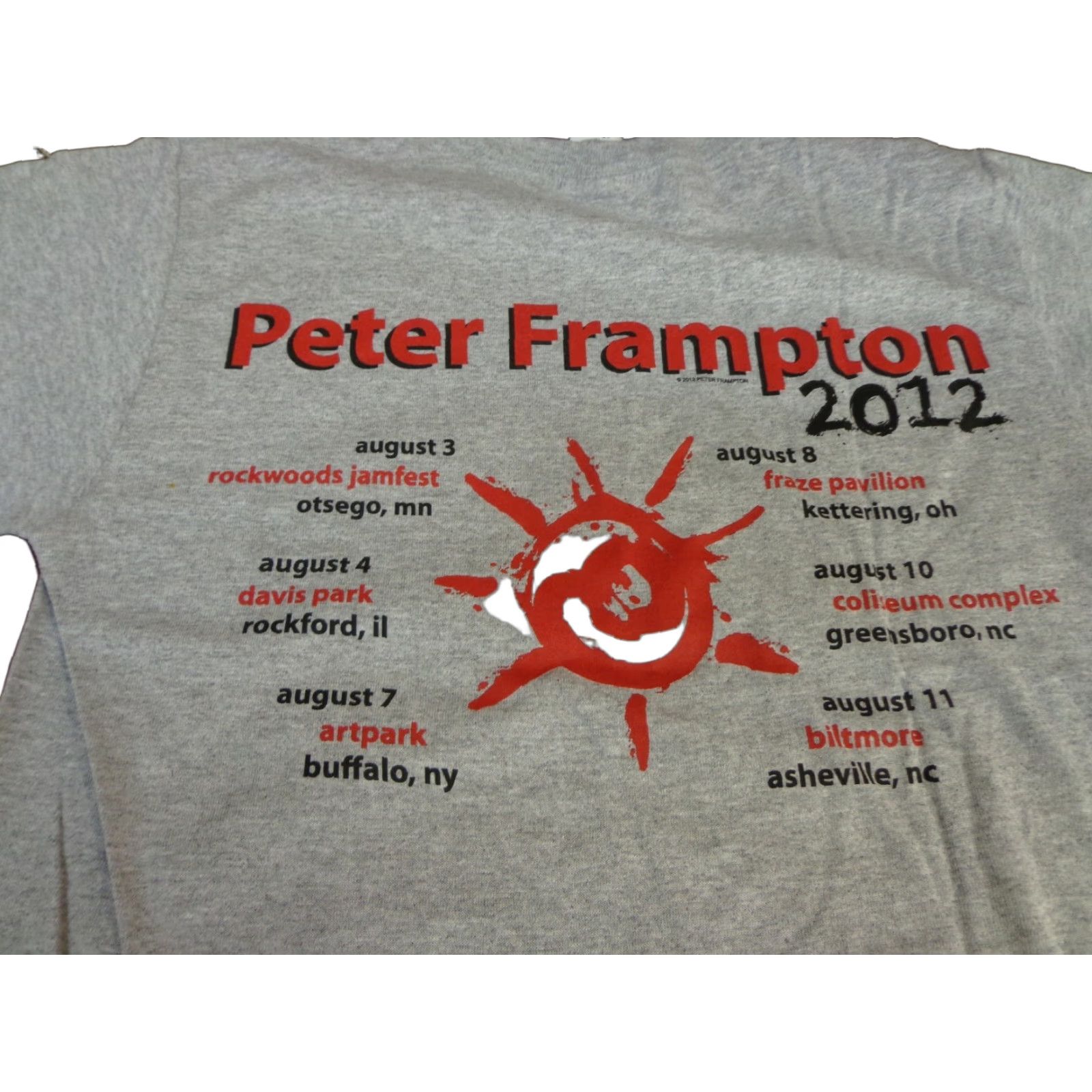 Anvil Peter Frampton Grin & Bear It Concert T Shirt Gray S Short Sleeve Unisex Adults T-Shirt 2012 Tour Graphic Tee Size US S / EU 44-46 / 1 - 1 Thumbnail